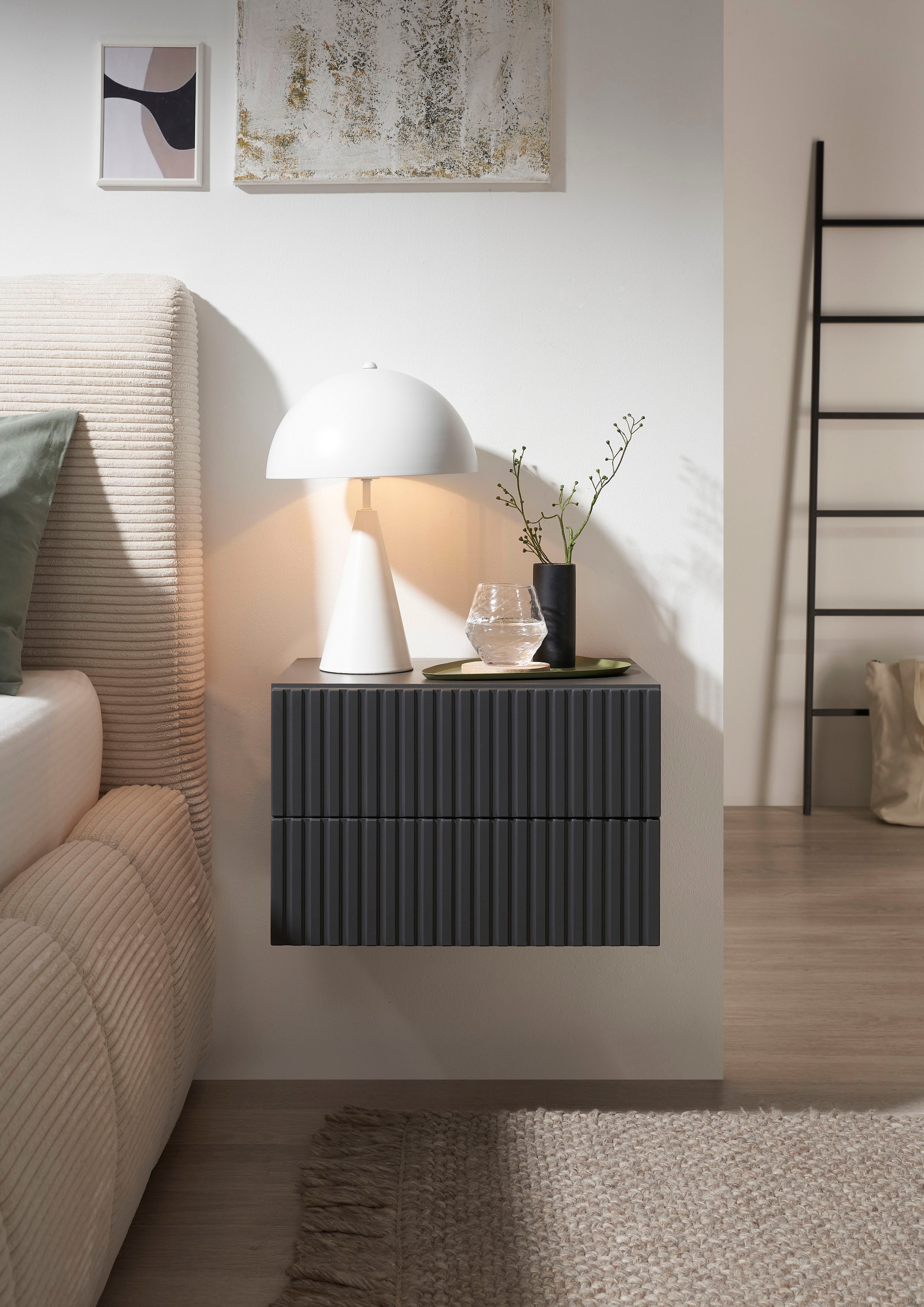 Schlafkontor Nachtkommode »Taboni Nachttisch, Nachtkonsole mit Push-to-open« Wandmontage