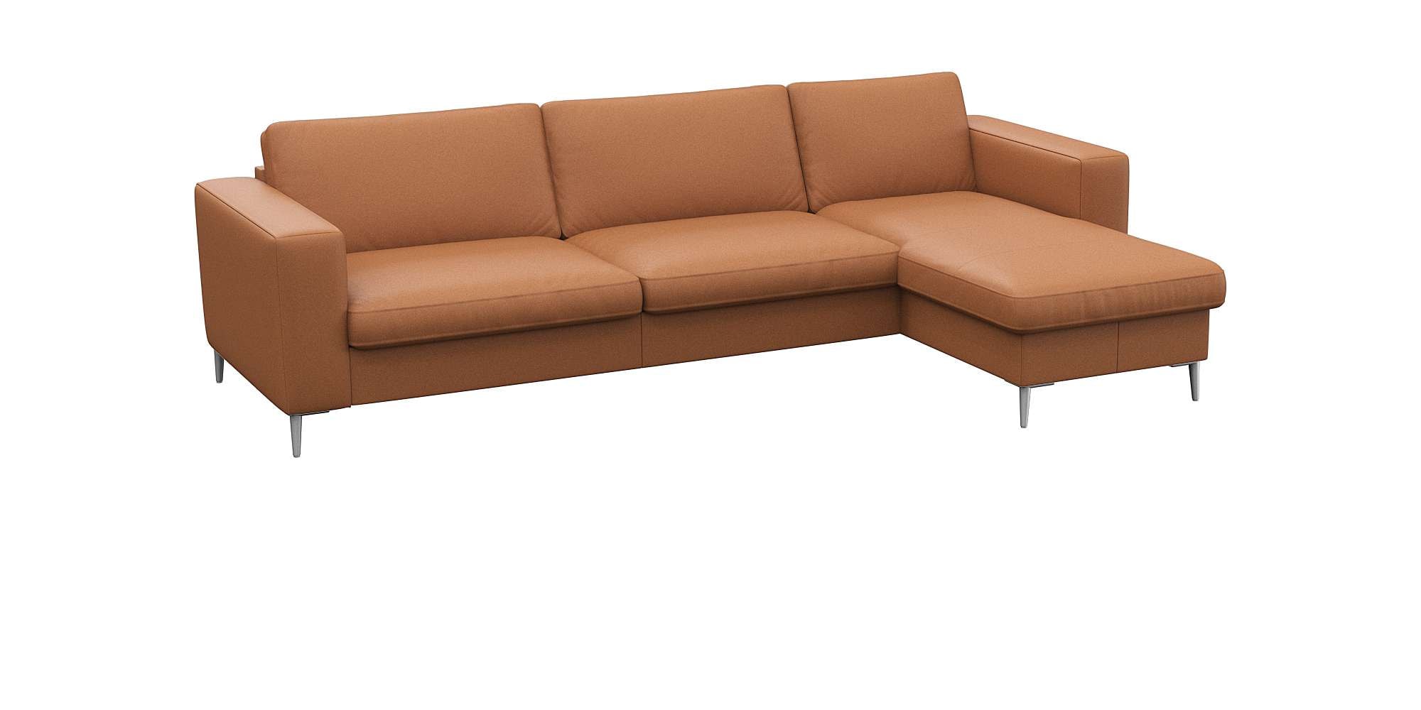FLEXLUX Ecksofa »Fiore, super Sitzkomfort durch Kaltschaum im Sitz, L-Form«, breite Armlehnen, Kaltschaum, Füße Alu