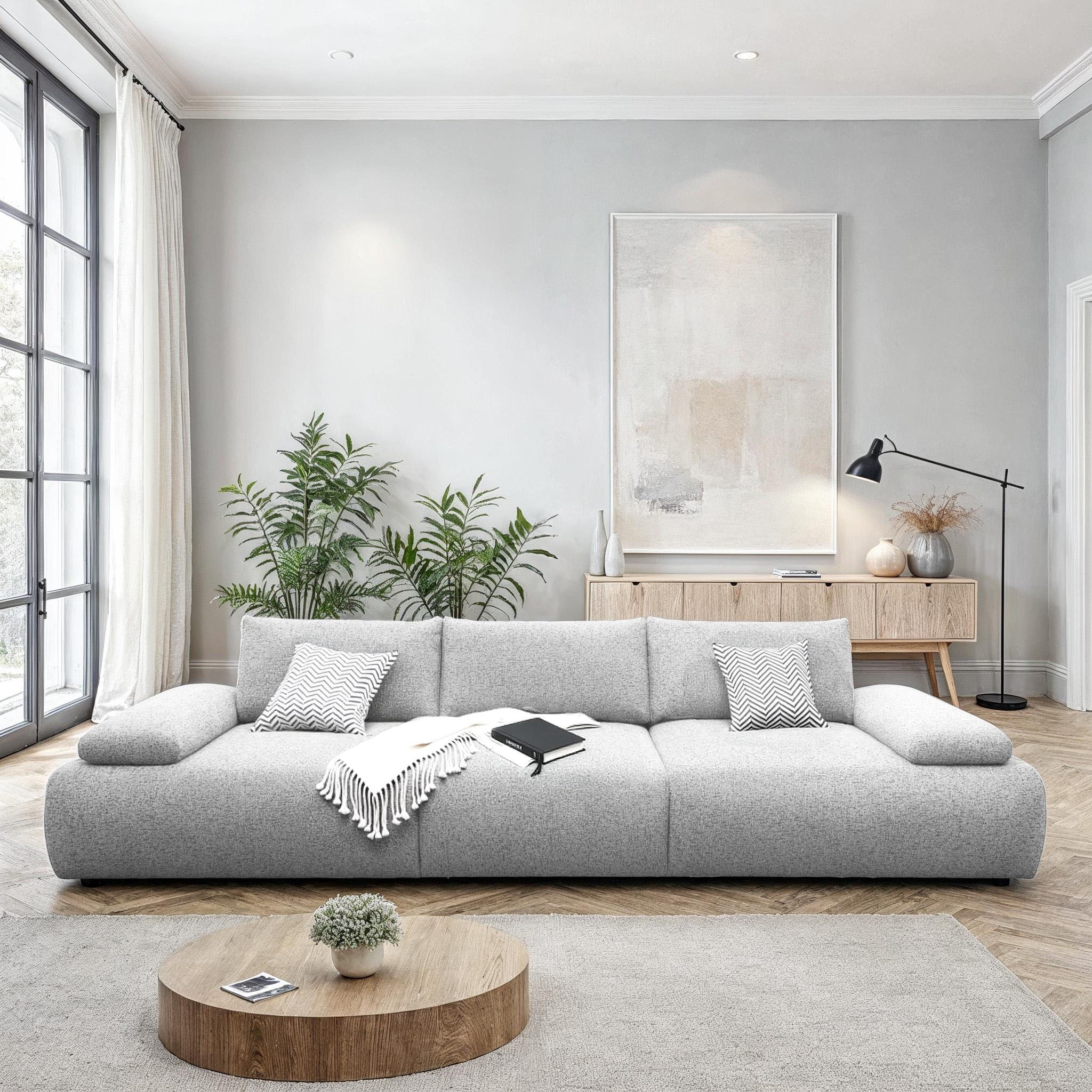 DOMO collection Big-Sofa »800016 Megasofa Breite 324cm, Federkern, inkl. Armlehnenverstellung«, (3 St.)