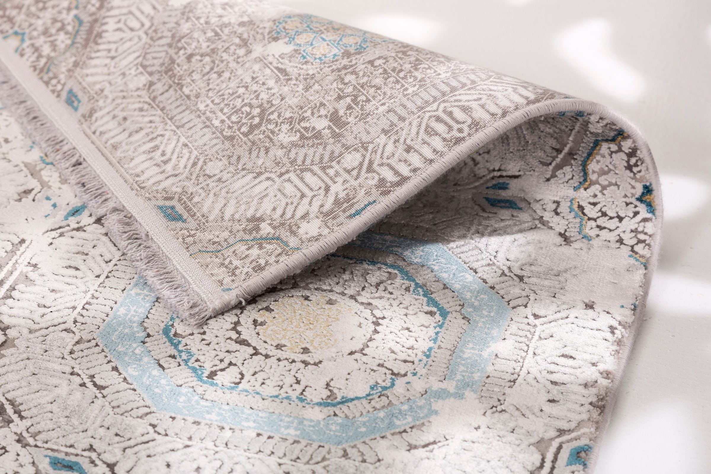 ASTRA Teppich »Gravina 232« rechteckig 8 mm Höhe seidiger Schimmer durch Viskose, Hoch Tief Struktur, Wohnzimmer