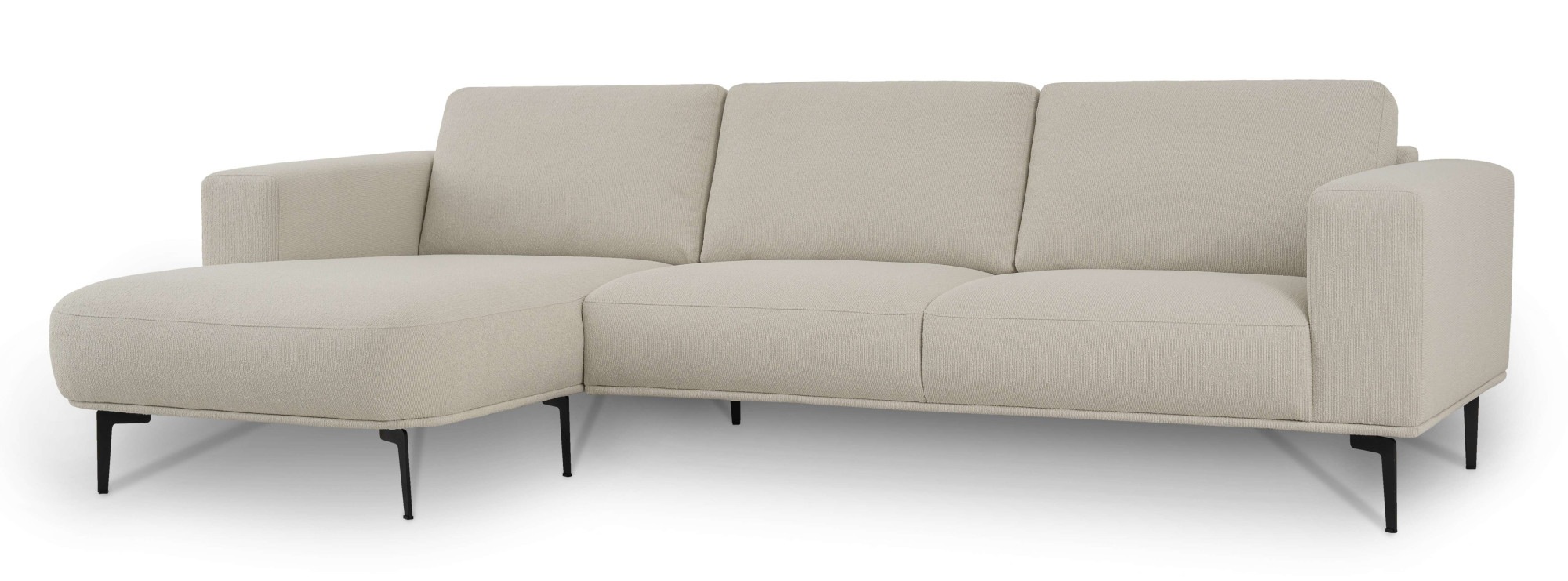 OTTO home Ecksofa »Lillith, 289 cm, L-Form, gemütlicher Sitzkomfort« Eckcouch mit runder Recamiere links/rechts , Strukturstoff