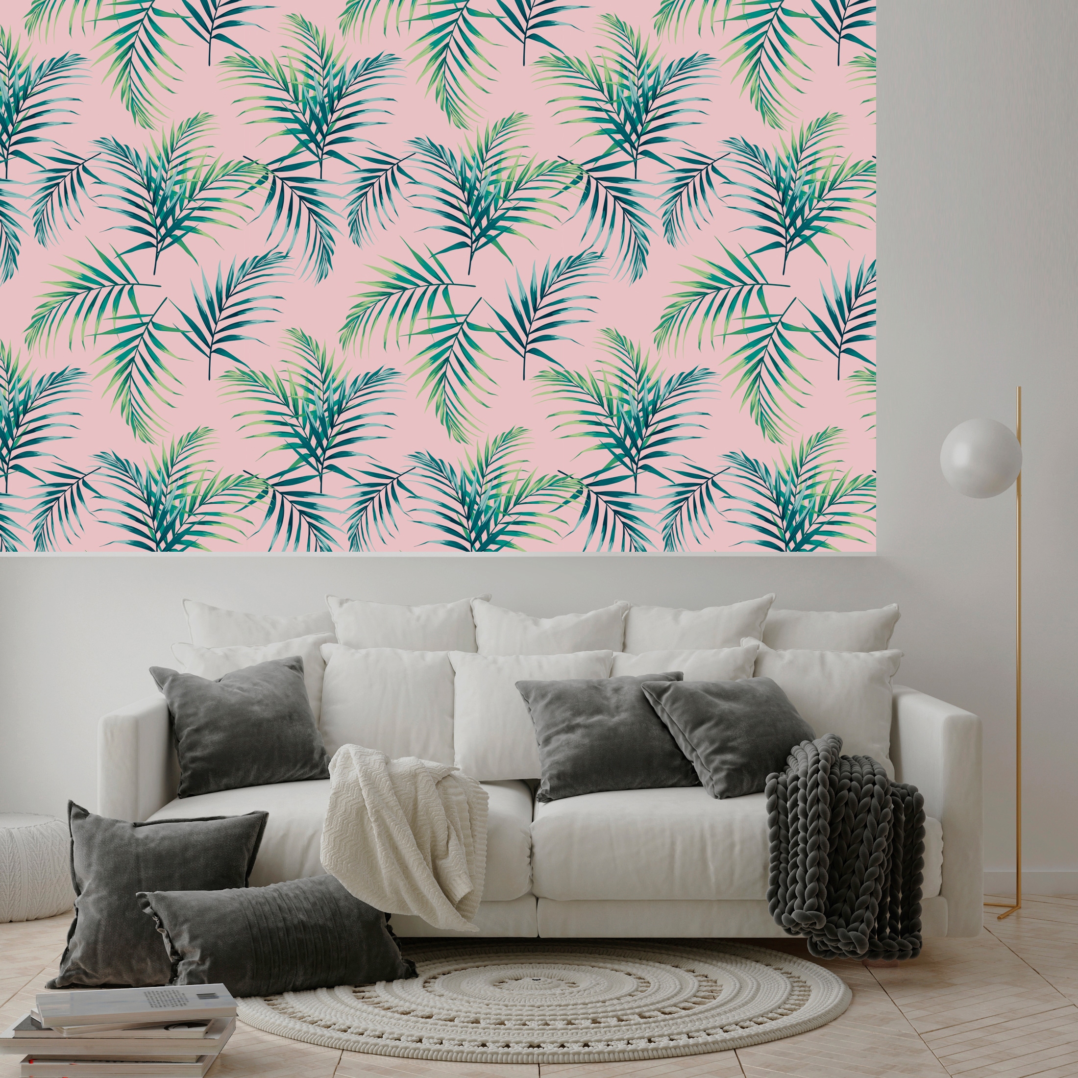 queence Vinyltapete »Emmi« Motiv | bedruckt | botanisch | geblümt | gemustert | natürlich glatt 90x250cm, selbstklebend, kinderleichte Anbringung, , Sticker