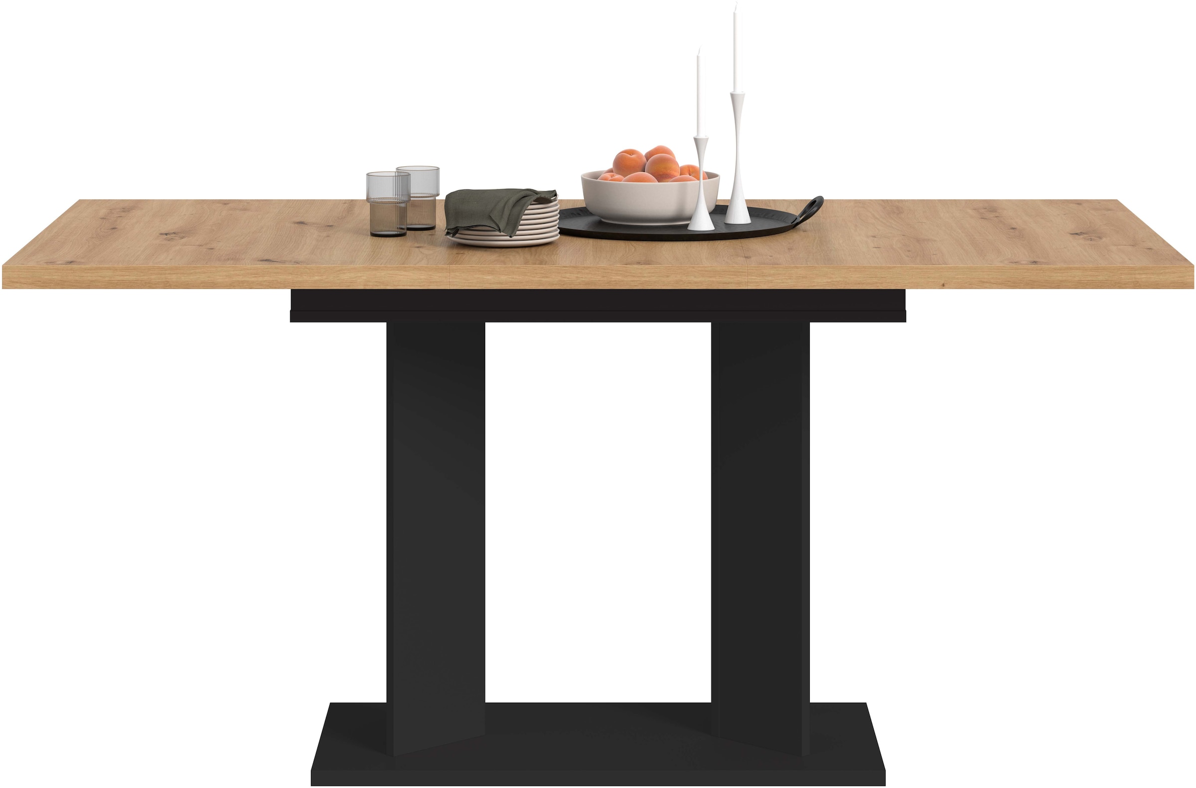 Home affaire Esstisch »GERO, 120-160 cm, ausziehbar, Säulengestell« in verschiedenen Ausführungen erhältlich, 1 Stk. tlg. Tisch, Esstisch, Esszimmer, Esszimmertisch, Küchetisch, Bartisch