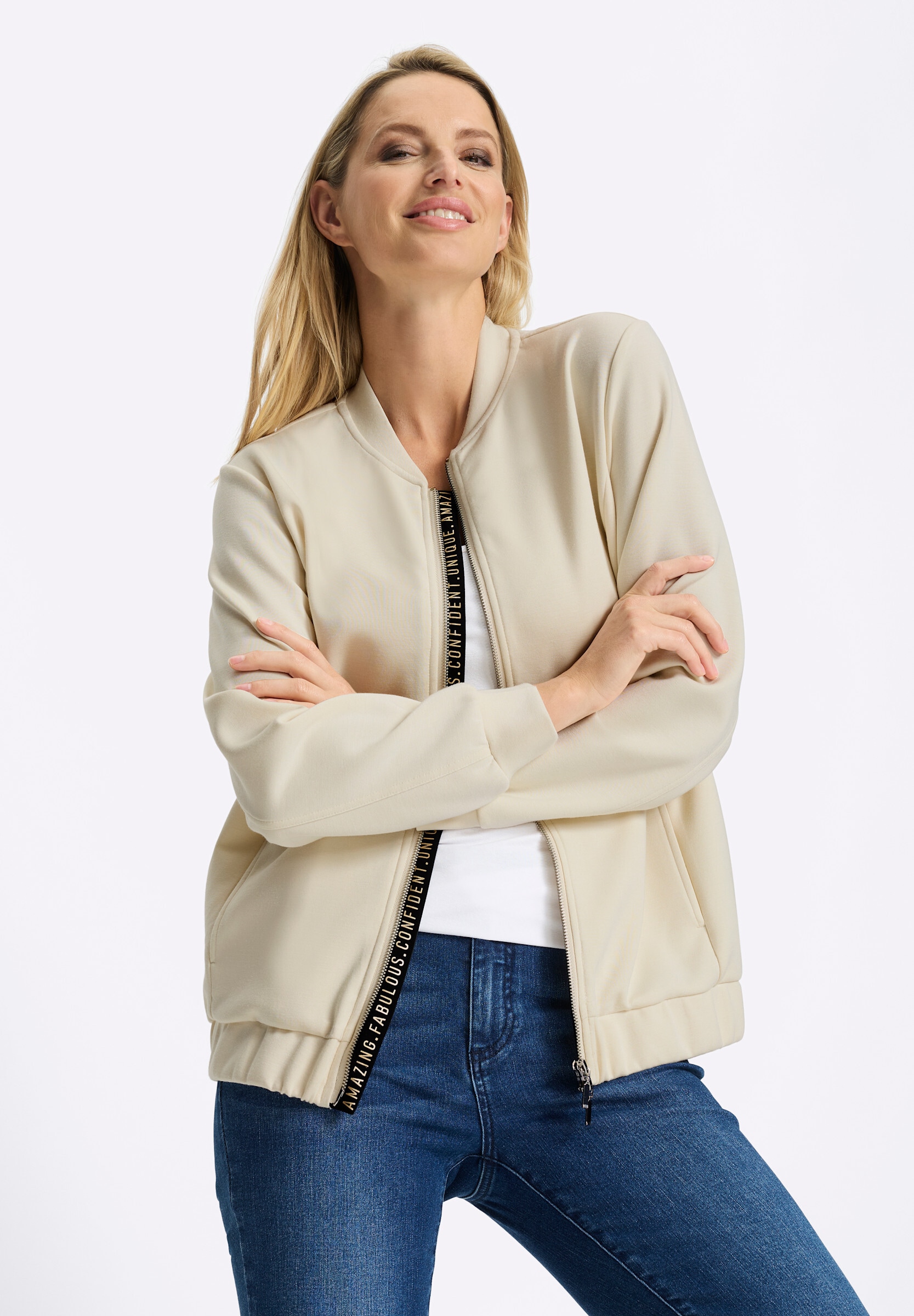 heine Shirtjacke »Jersey-Jacke Shirtjacke mit 2-Wege-Reißverschluss«