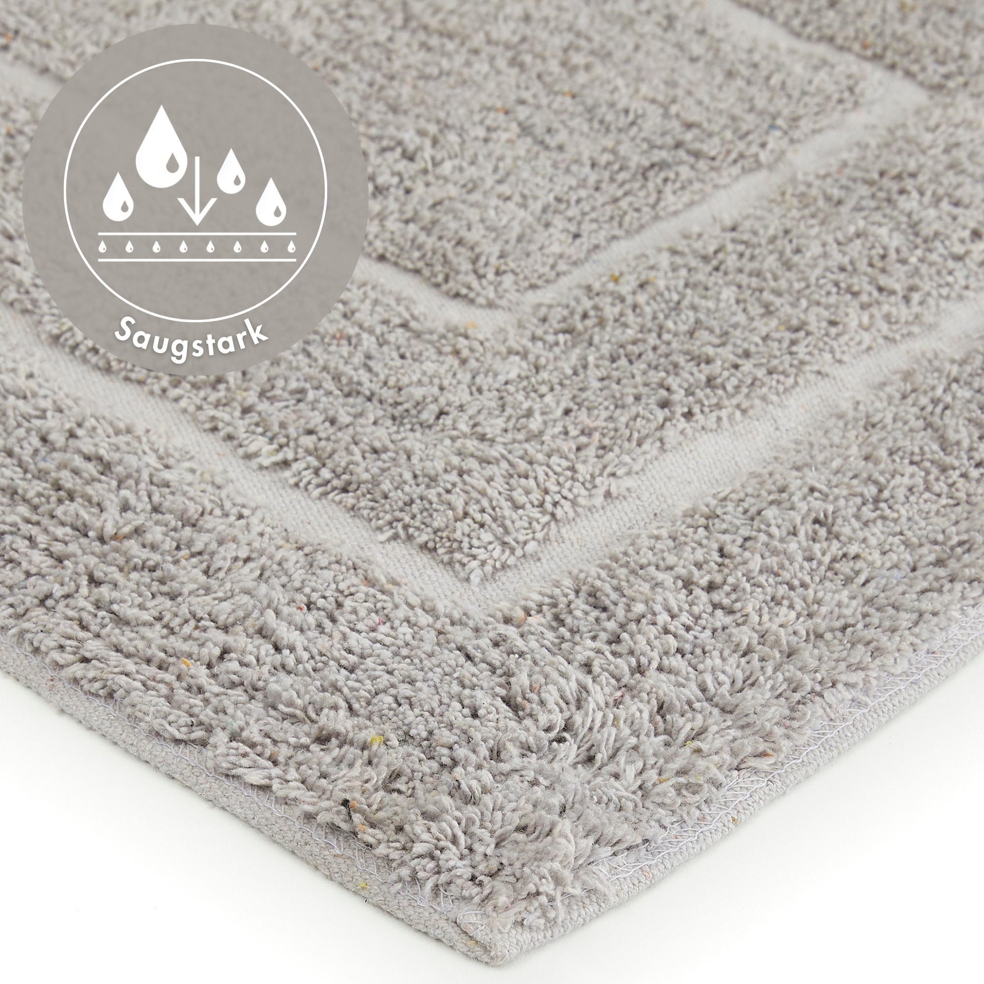 Andiamo Badematte »Havanna, 50x80 cm, Badvorleger, Badezimmer Teppich« Höhe 7,5 mm fußbodenheizungsgeeignet | schnell trocknend Badteppich, Uni Farben, Hoch-Tief Effekt, verschiedene Designs