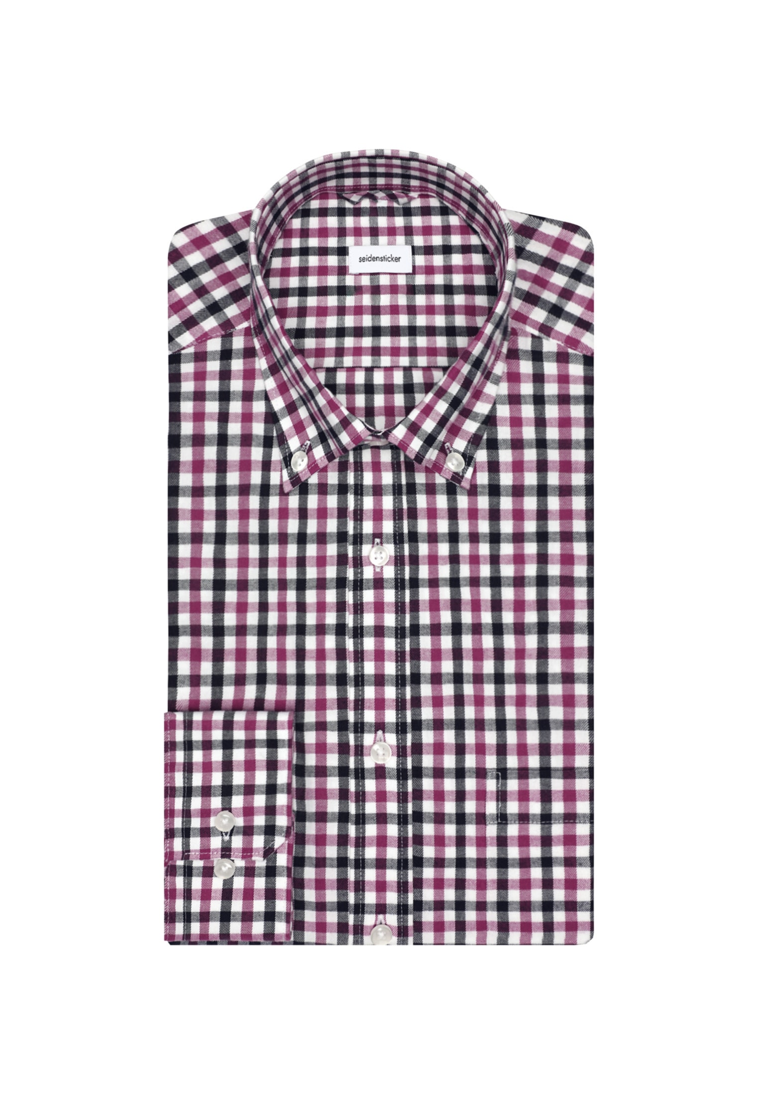 seidensticker Flanellhemd »Regular«, Regular Langarm Button-Down-Kragen Karo