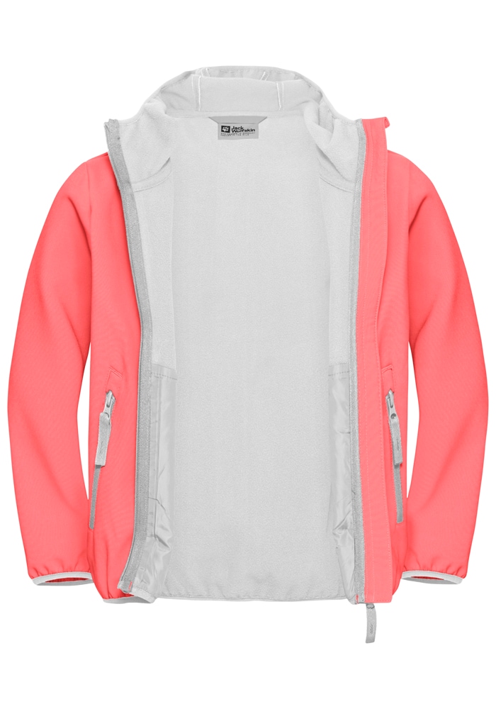 Jack Wolfskin Softshelljacke »FOURWINDS JACKET KIDS« mit Kapuze mit Kapuze, wasserabweisend, windabweisend, atmungsaktiv