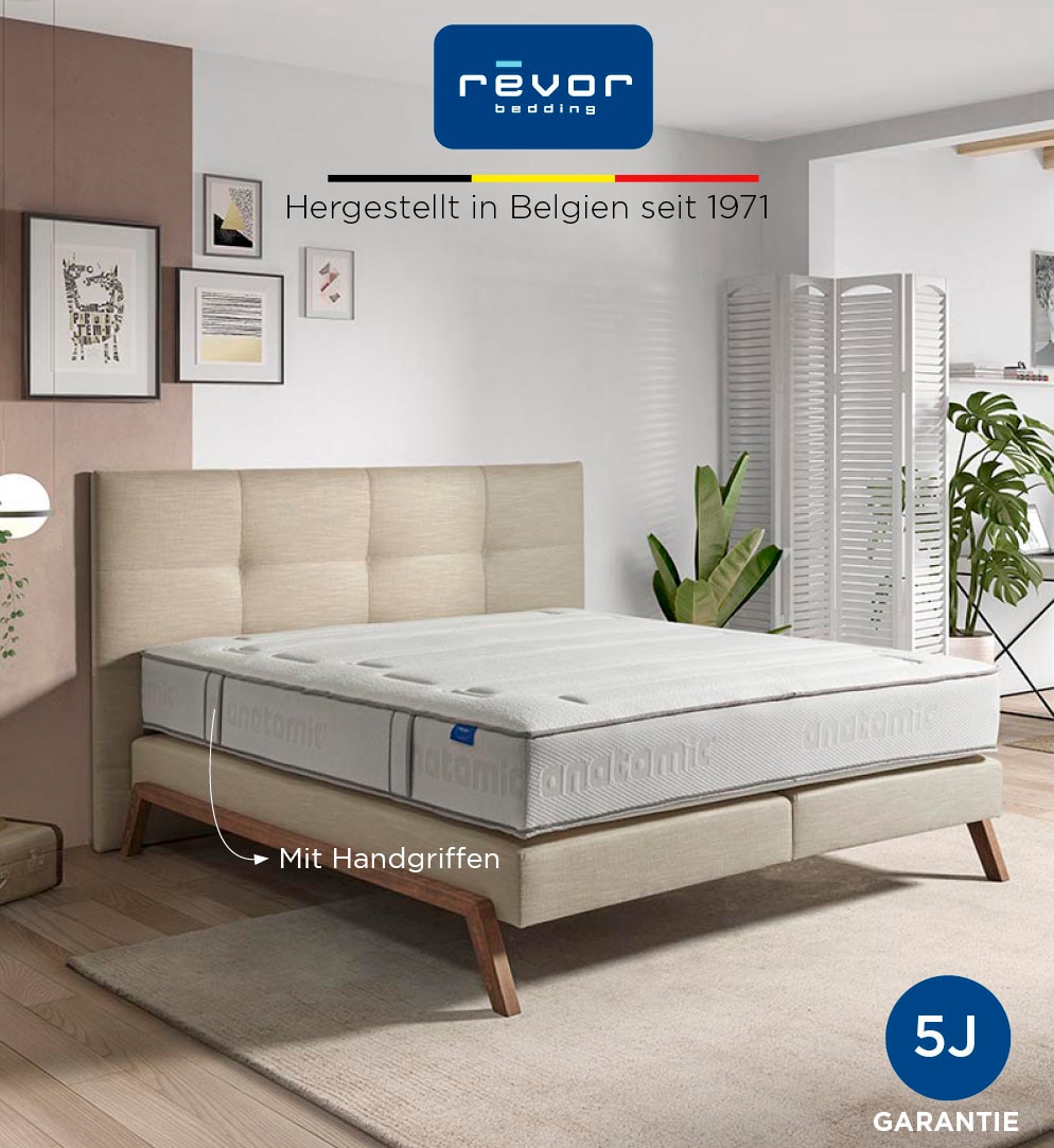 Revor Bedding Taschenfederkernmatratze »Anatomic ZIP 500 Latex«, 26 cm hoch, Raumgewicht: 65 kg/m³, 1500 Federn, (1 St.), mit einzigartigem dynamischem ANATOMIC Federkern