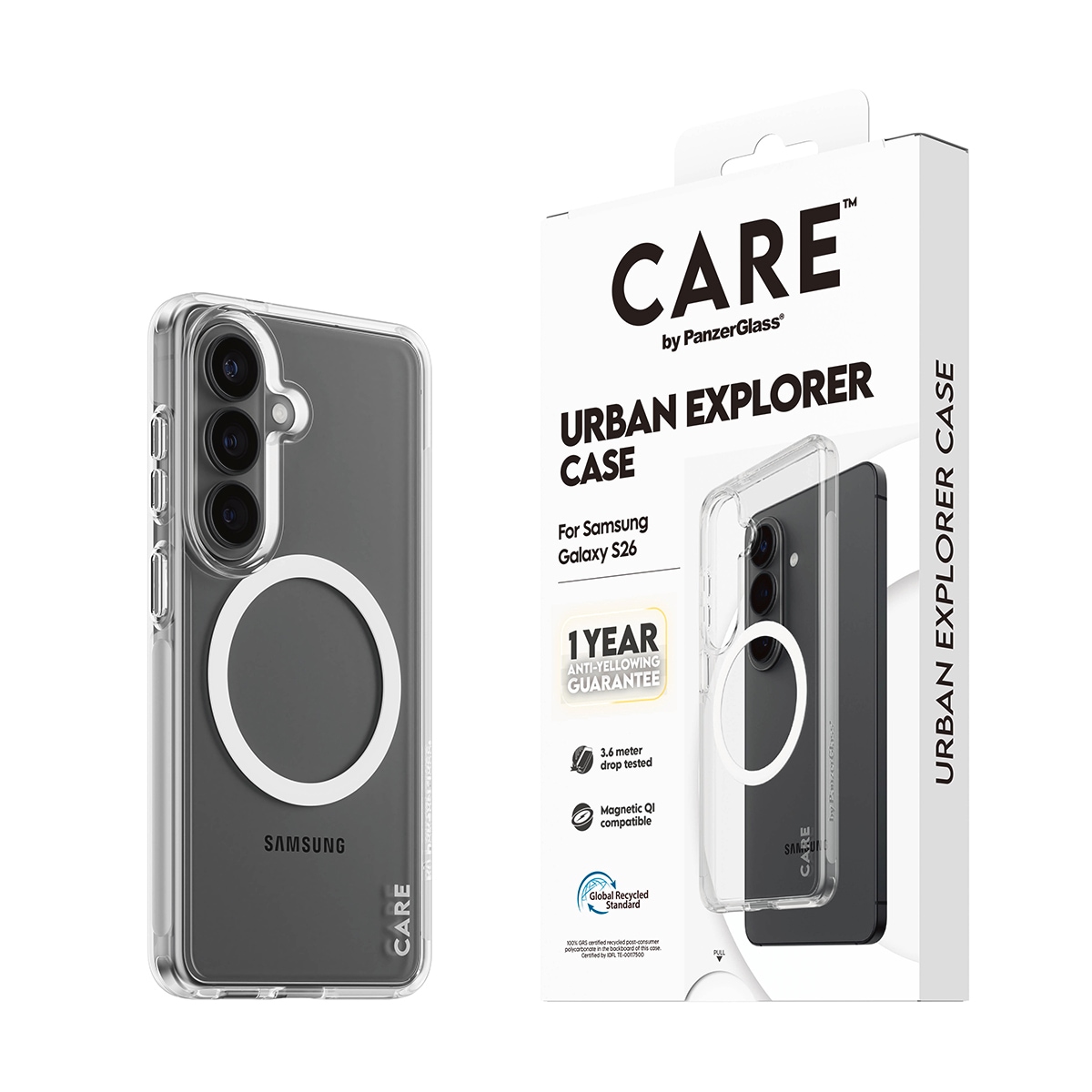 CARE by PanzerGlass Handyhülle »Urban Explorer Case mit Qi für Samsung Galaxy S26« Samsung Galaxy S26 Backcover, Schutzhülle, Handyschutzhülle, Case, Schutzcase, stoßfest