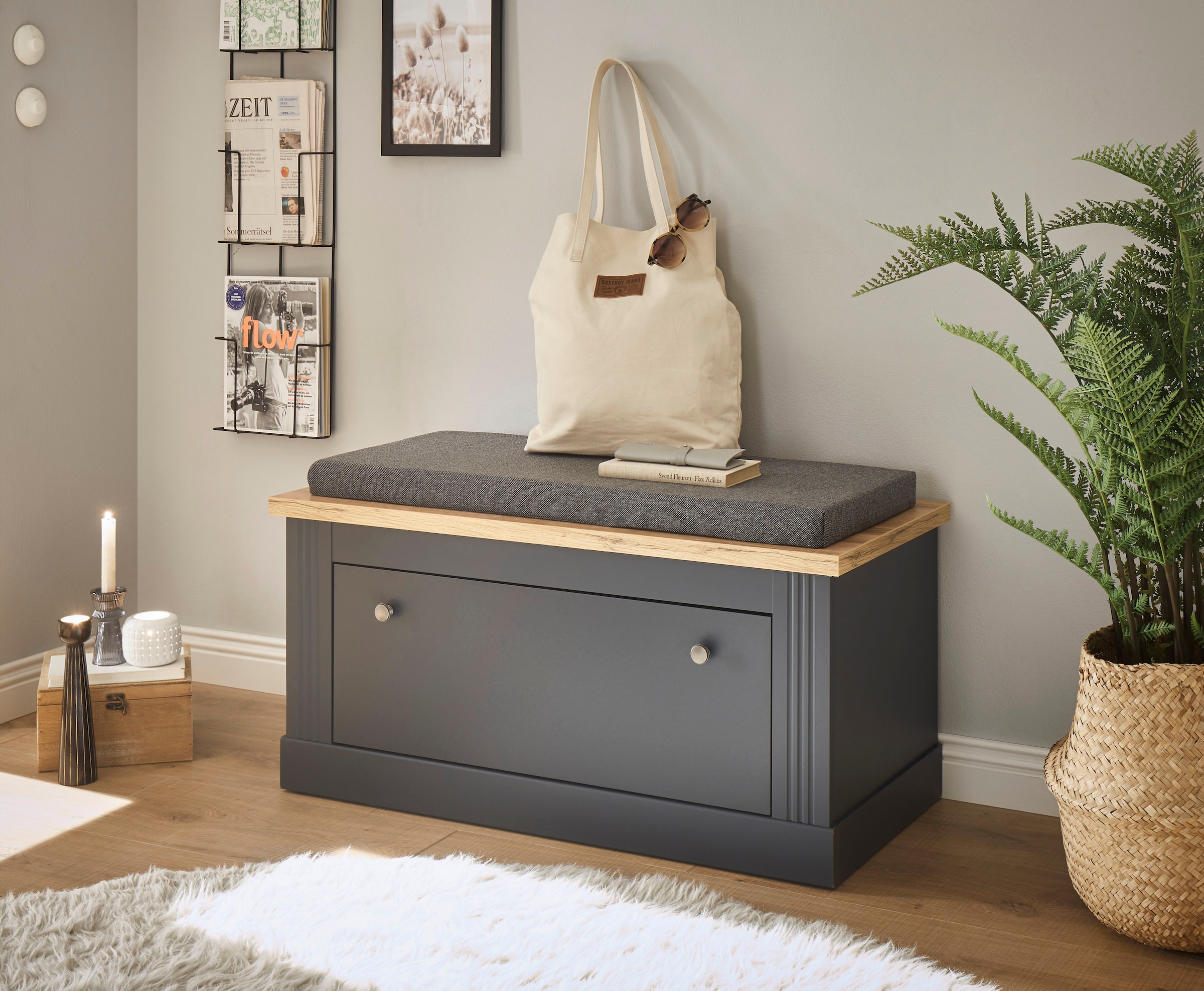 Home affaire Sitzbank »WESTMINSTER TOPSELLER!«, (Breite ca. 92 cm, inkl. Sitzkissen), im romantischen Landhausstil