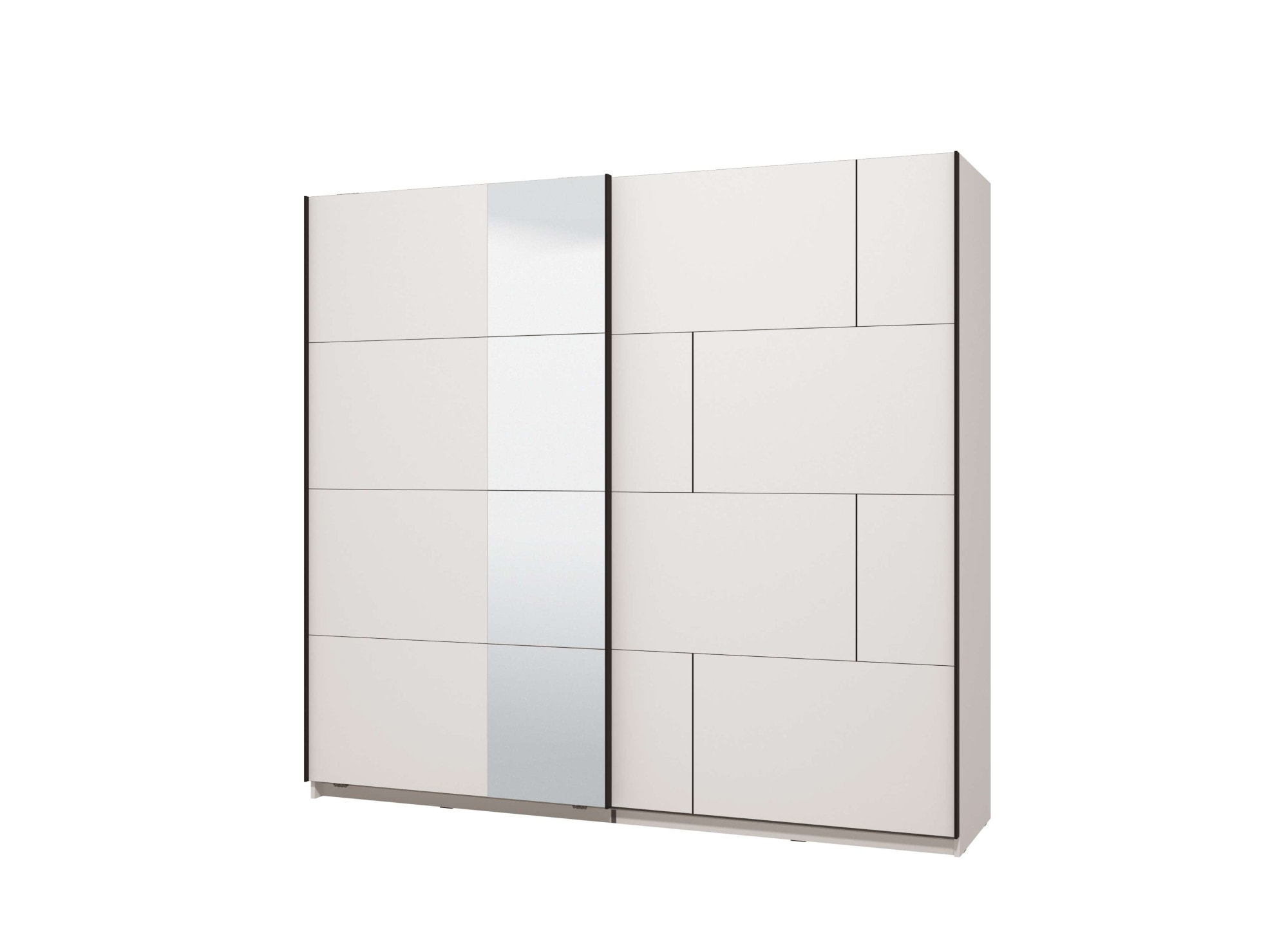 Home affaire Schwebetürenschrank »Aleria Schiebetürenschrank, Kleiderschrank, Wäscheschrank, Garderobe« mit Spiegel, 2 Metallkleiderstangen, in 2 Farben, Breite 220