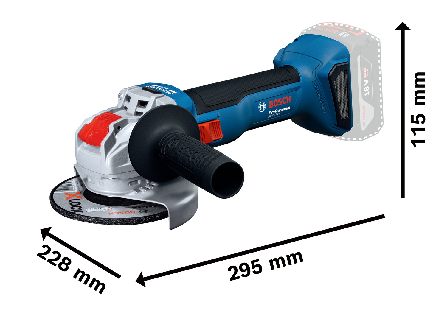 Bosch Professional Akku-Winkelschleifer »GWX 18V-8 Professional solo« ohne Akku und Ladegerät