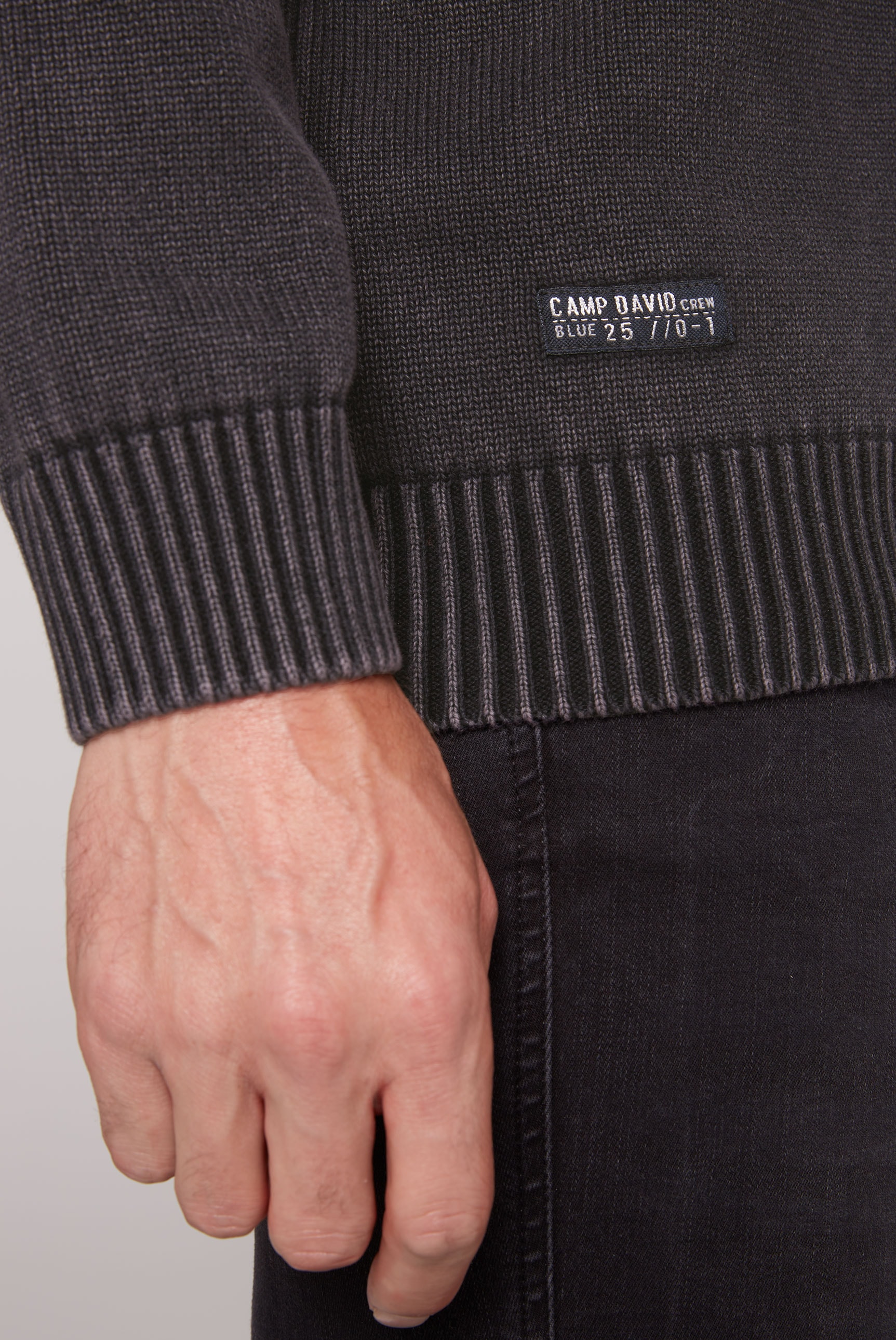 CAMP DAVID Strickpullover, mit Logoprints vorne und hinten