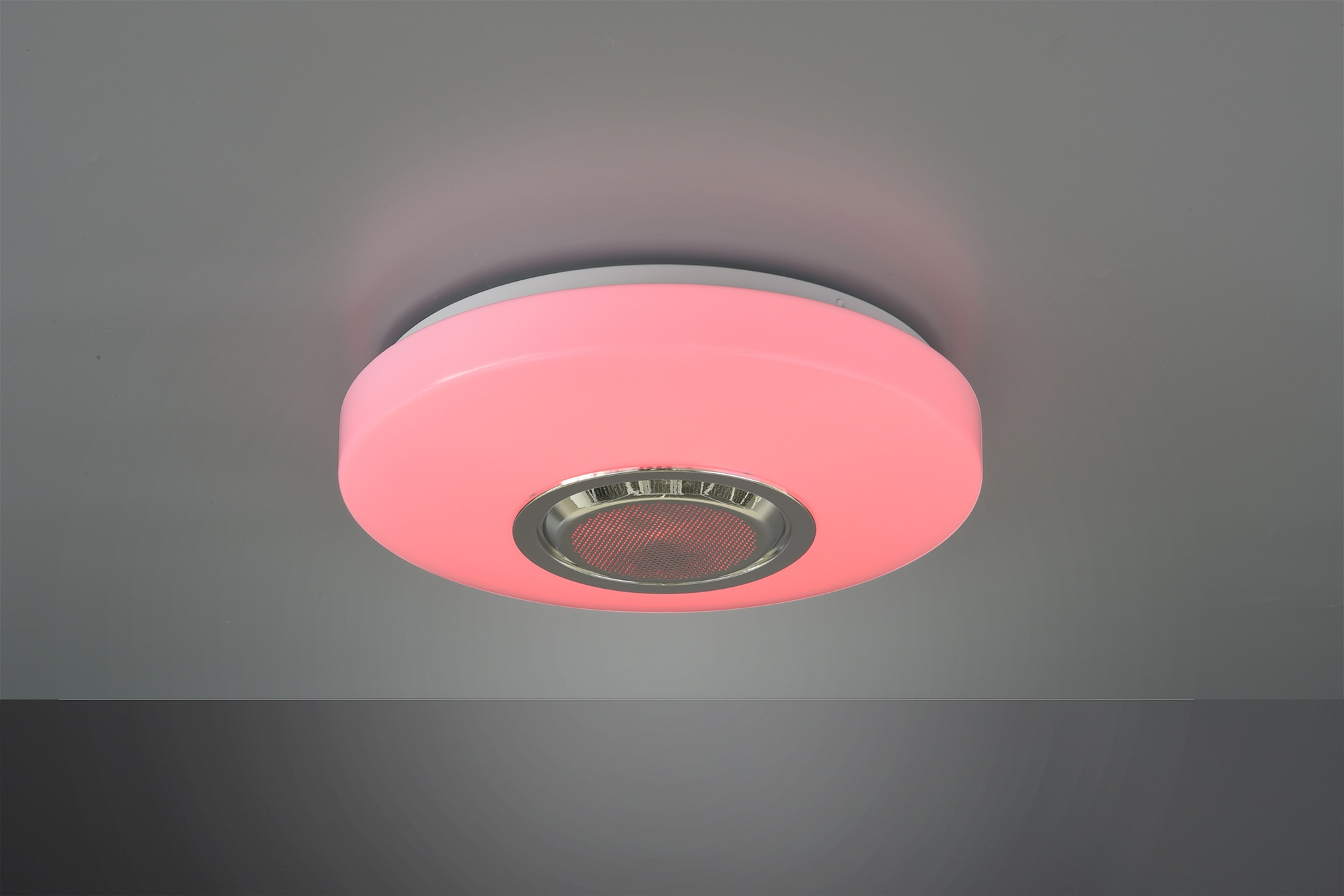 REALITY Leuchten LED Deckenleuchte »Maia«, 1 flammig, Leuchtmittel LED-Board | LED fest integriert, dimmbar, Bluetooth Lautsprecher inkl. Fernbedienung RGBW-Farbwechsler