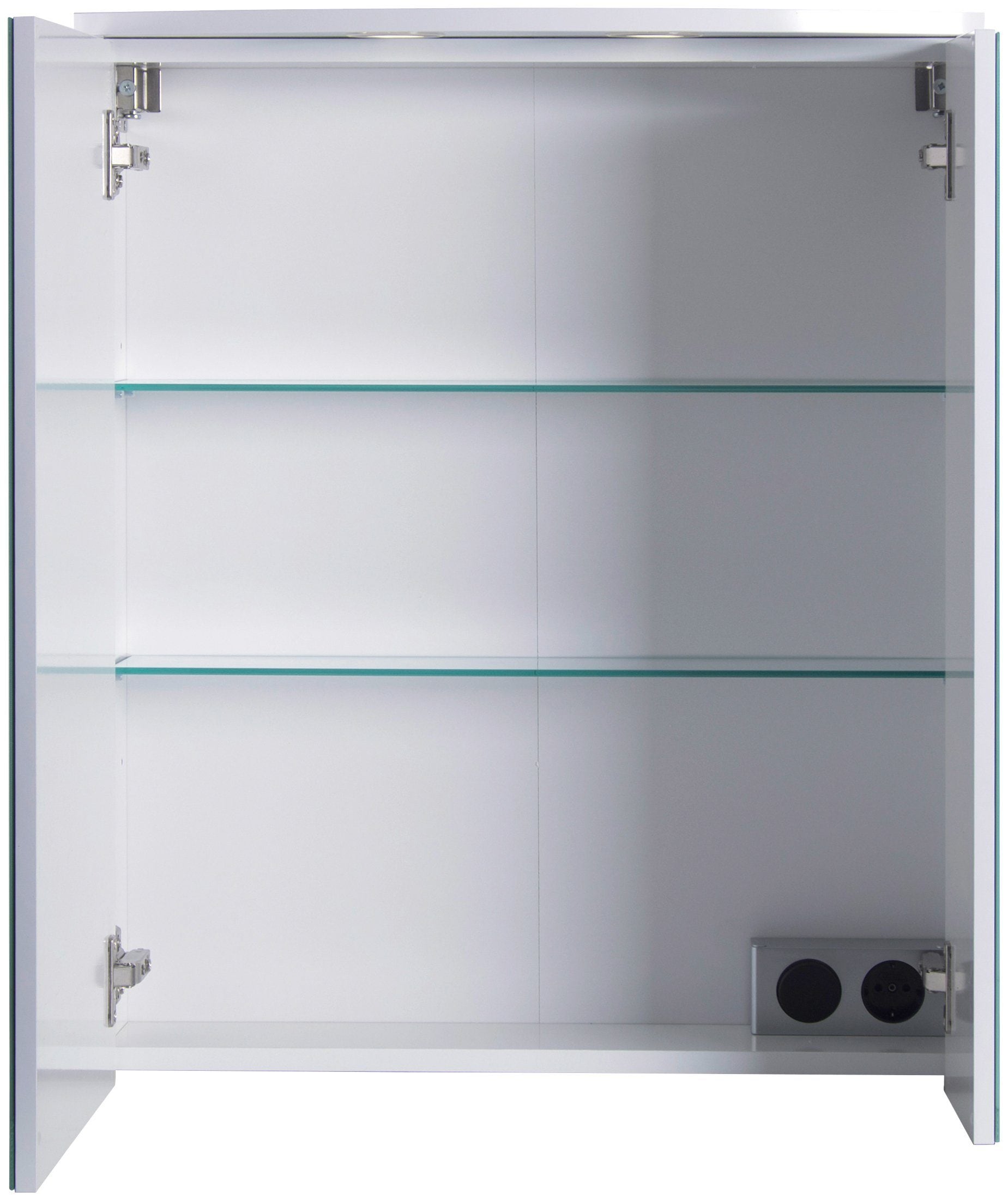 Schildmeyer Spiegelschrank »Verona«, Breite 60 cm, 2-türig, 2 LED-Einbaustrahler, Schalter-/Steckdosenbox