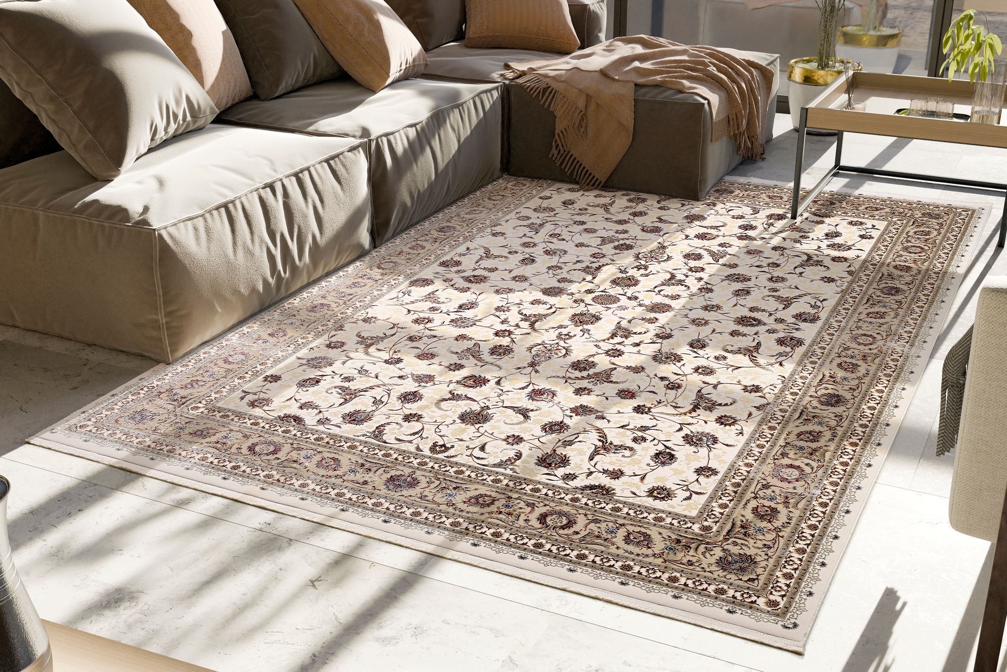 OCI DIE TEPPICHMARKE Teppich »MYSTIC HERITAGE« rechteckig 7 mm Höhe florale Muster in 3D-Optik, maschinell gewebt, Viskose