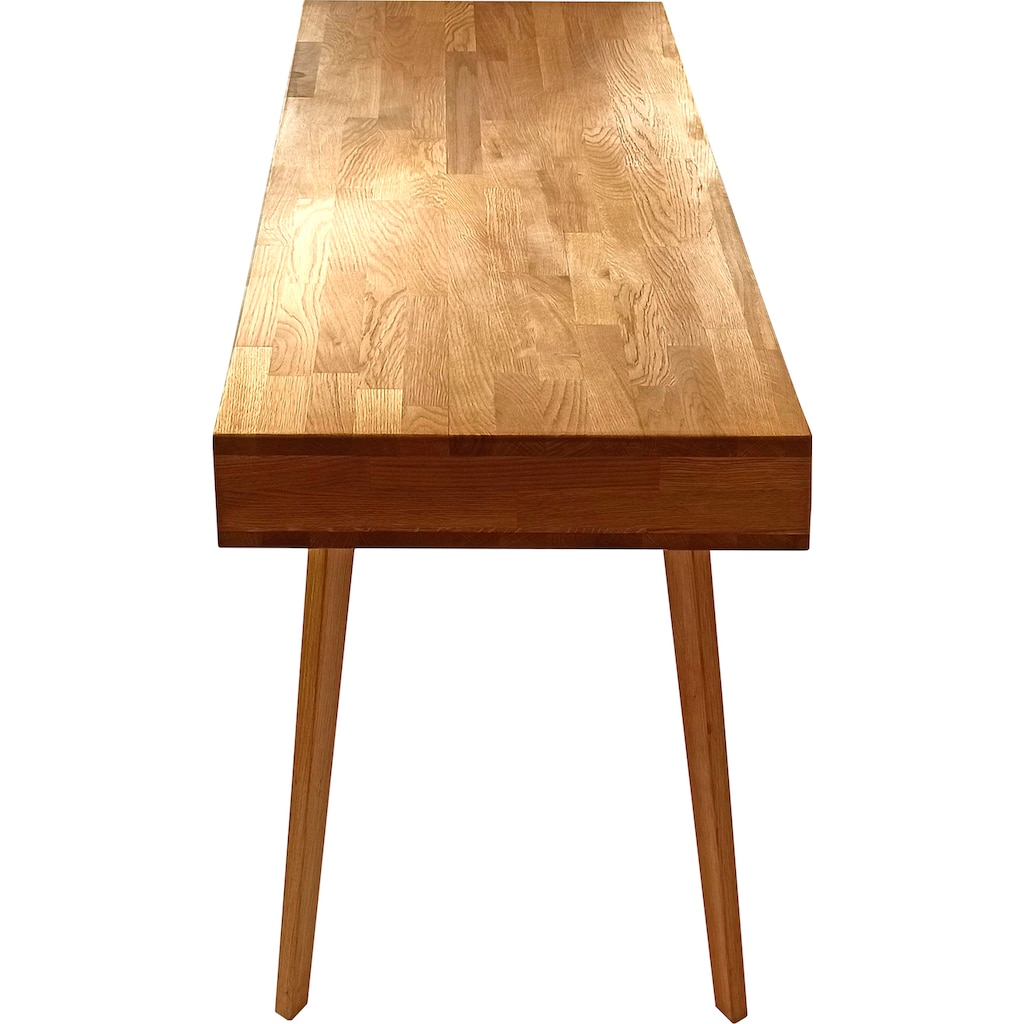 Home affaire Schreibtisch »Albert«, aus massivem Eichenholz, mit vielen Stauraummöglichkeiten, Breite 110 cm