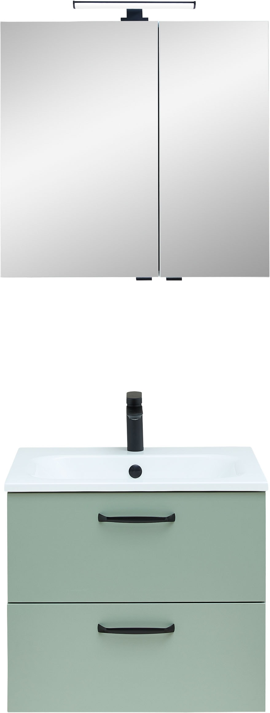 Saphir Badmöbel-Set »Quickset 500,Waschtischunterschrank mit Waschtisch und Spiegelschrank« 3 Stk. tlg.