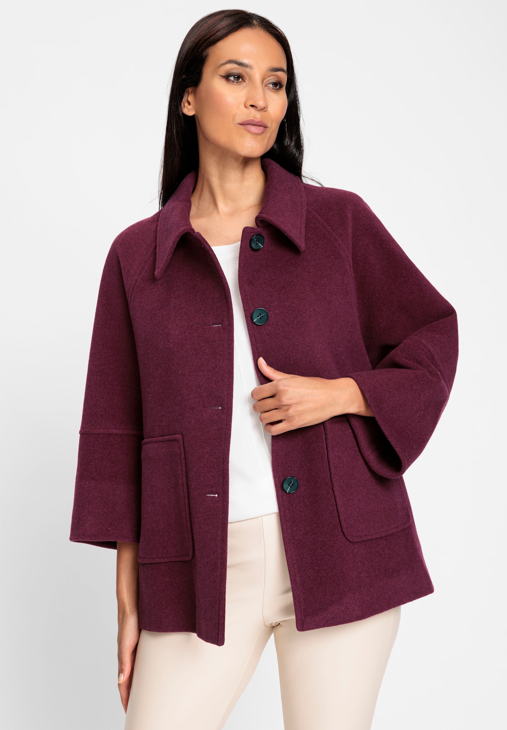 heine Kurzjacke »Jacke Jacke mit weiten Ärmeln« ohne Kapuze