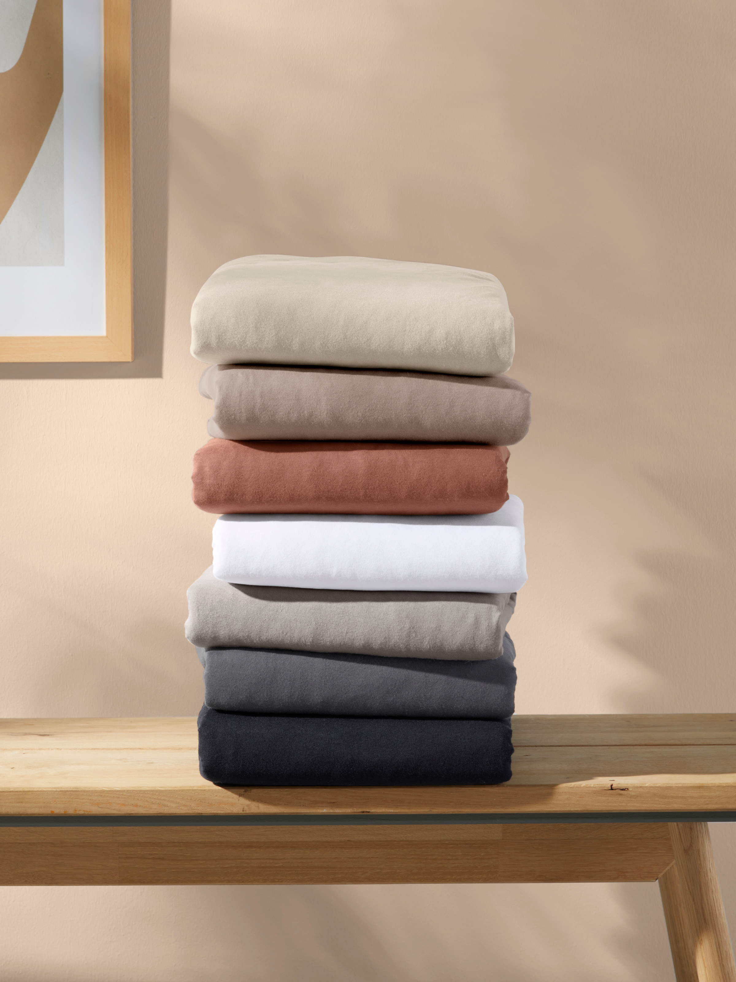 LeGer Home by Lena Gercke Spannbettlaken "LINNEAL Jersey aus 100% Baumwolle, 150 g/m²" Premium Bettlaken für Matratzen bis 23 cm Höhe, perfekter Sitz