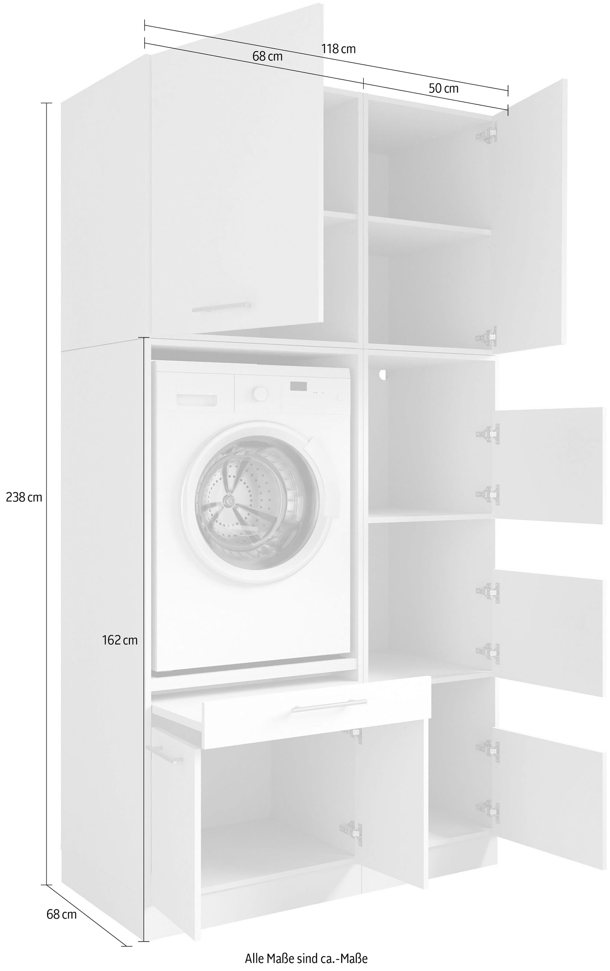 Laundreezy Mehrzweckschrank-Set »Laundreezy, 4-tlg. Mehrzweckschrank-Set B/H/T 118/238/68 cm« 4 Stk. tlg.