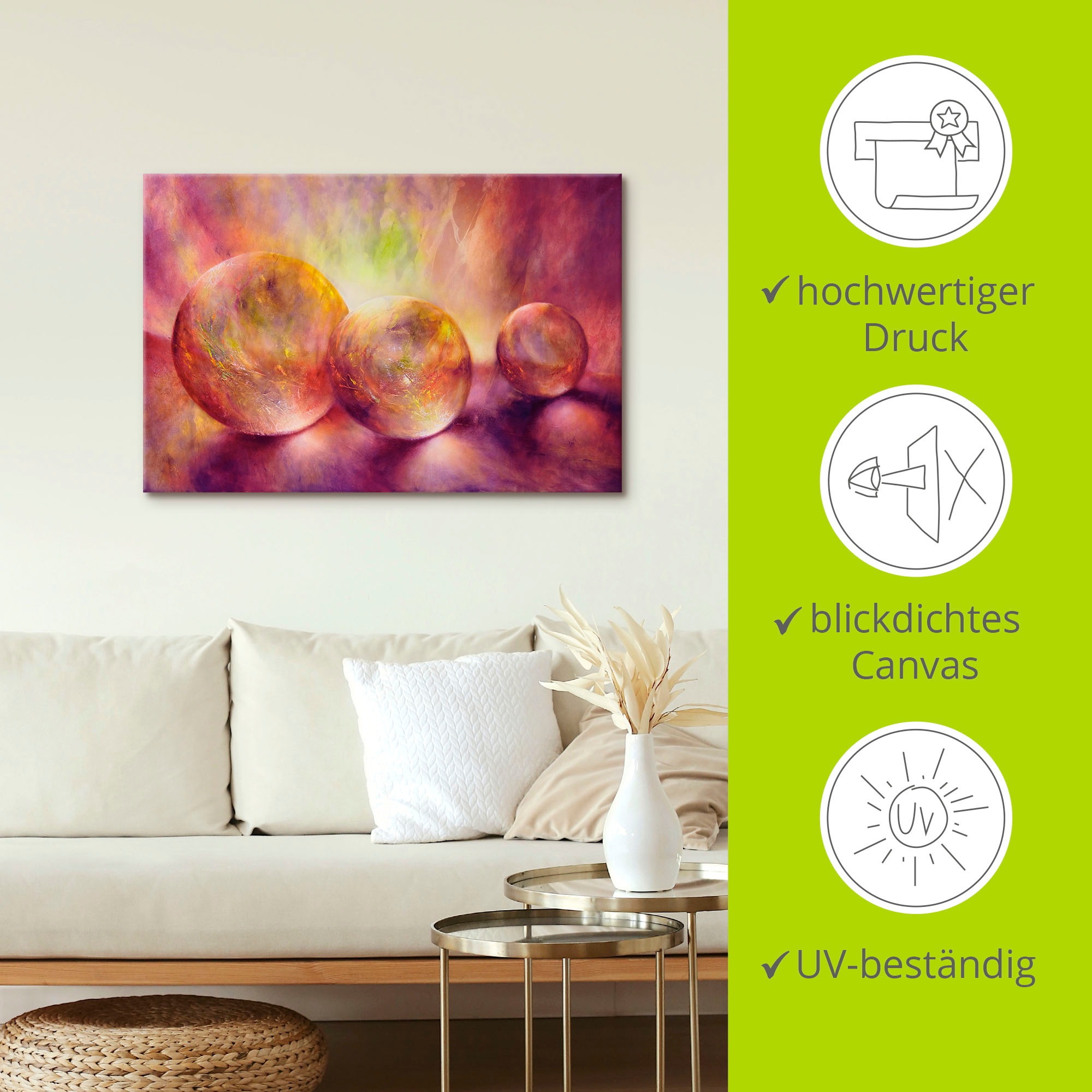 Artland Wandbild »Purpures Licht«, Muster, (1 St.), als Alubild, Outdoorbild, Leinwandbild, Poster in verschied. Größen