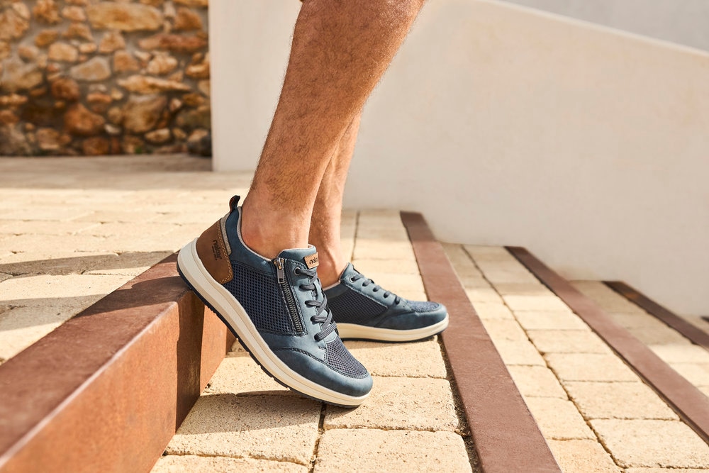 Rieker Sneaker, Halbschuh, Freizeitschuh, Schnürschuh mit seitlichem Reißverschluss