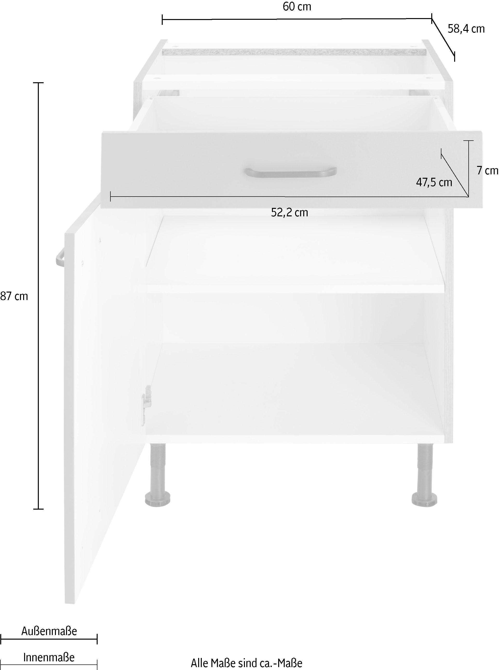 OPTIFIT Unterschrank »Elga«, mit Soft-Close-Funktion, Vollauszug,  Metallgriffen, Breite 60 cm bequem bestellen