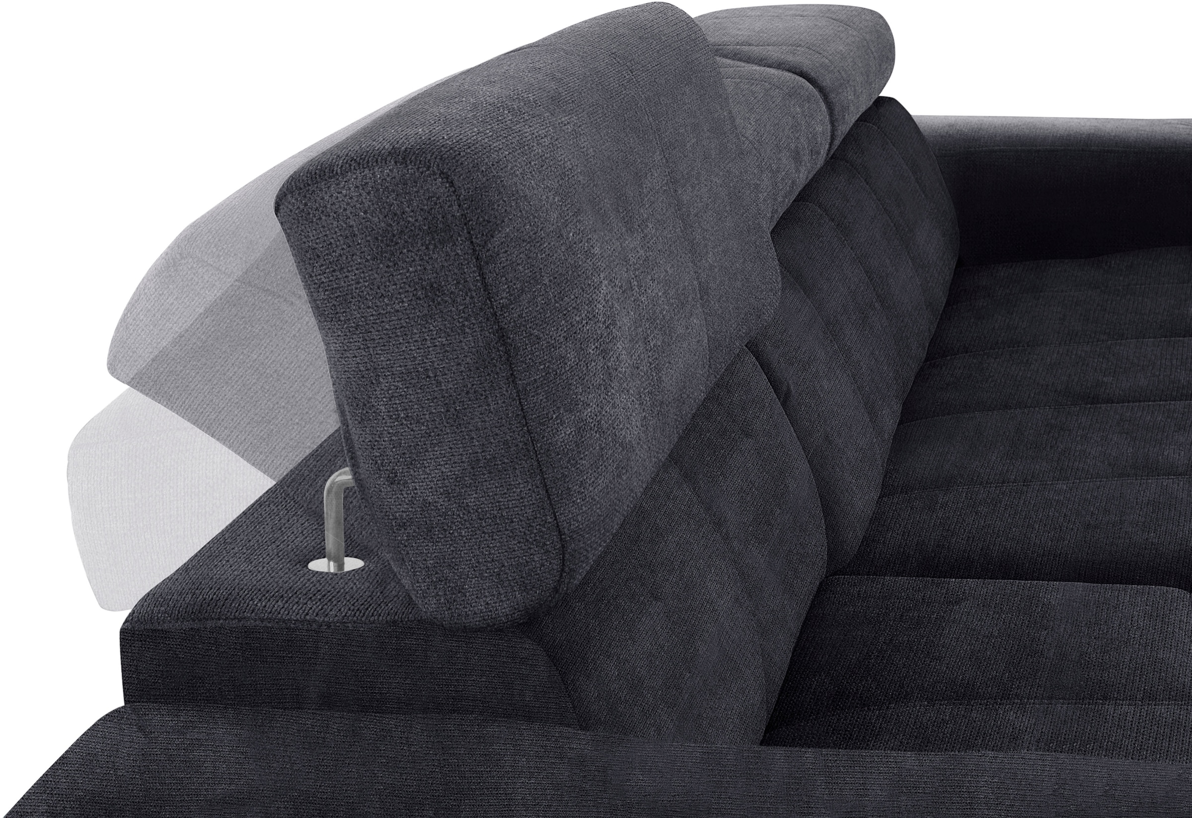 DOMO collection Ecksofa »Brandon B/T/H: 289/177/80 cm, whlw. mit Sitztiefenverstellung, L-Form«, mit Kopfteilverstellung, wahlweise Sitztiefenverstellung, L-Form