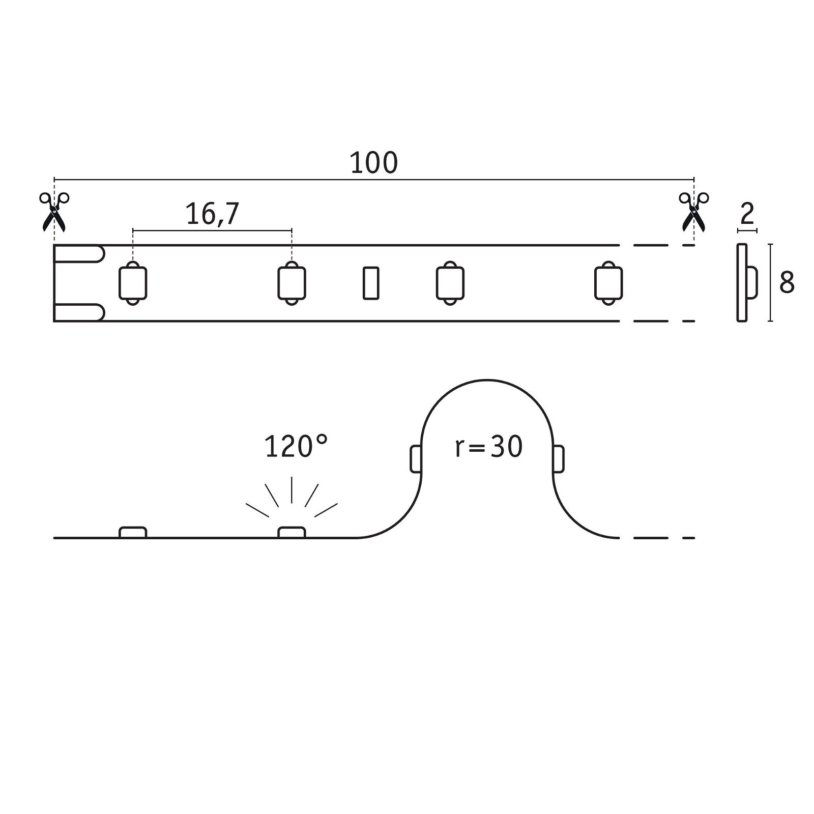 Paulmann LED-Streifen »Pro Strip Silver P25 5m 840 IP20 24V DC 20W«