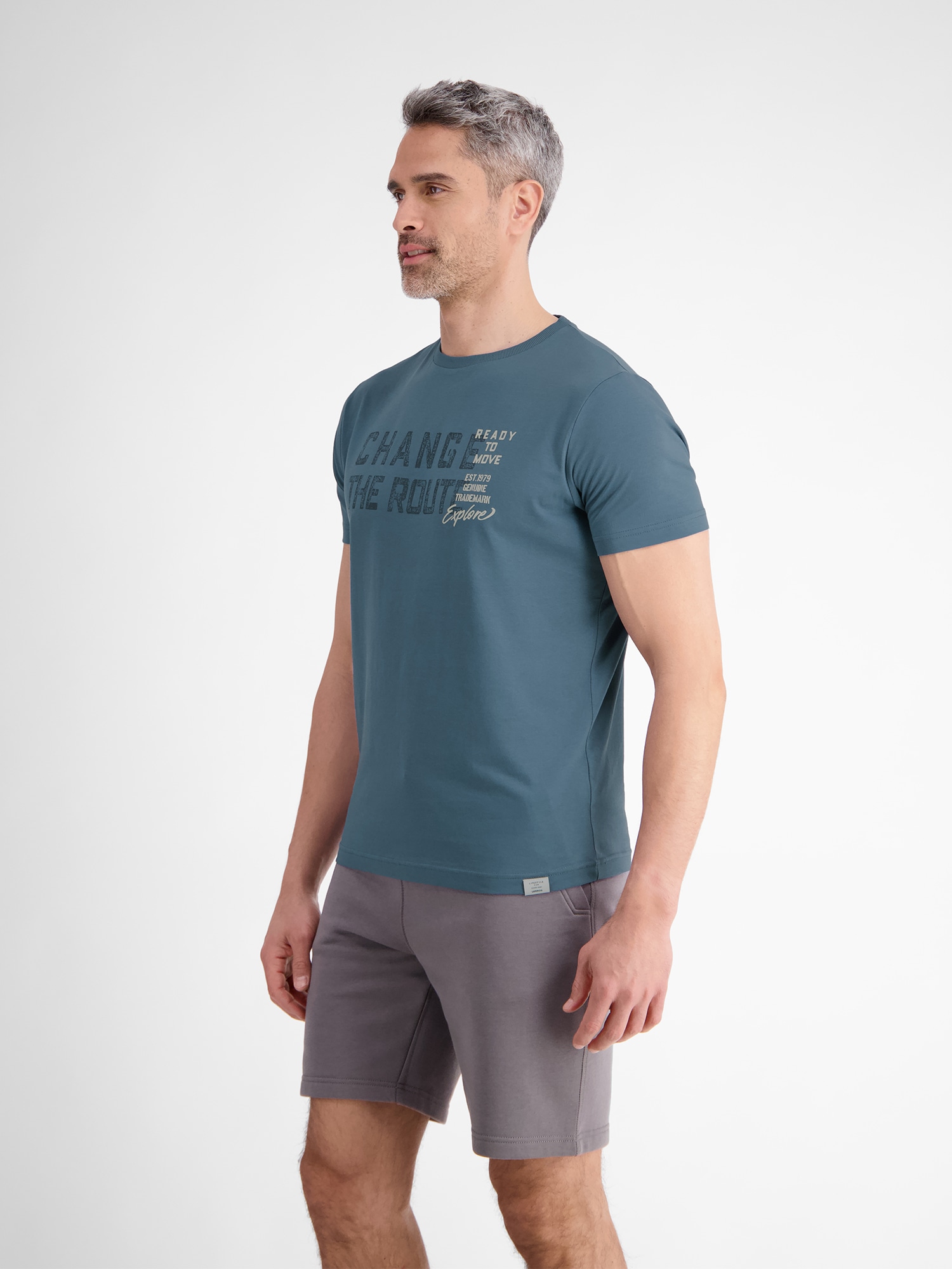 LERROS T-Shirt »LERROS Unifarbenes T-Shirt mit Print«