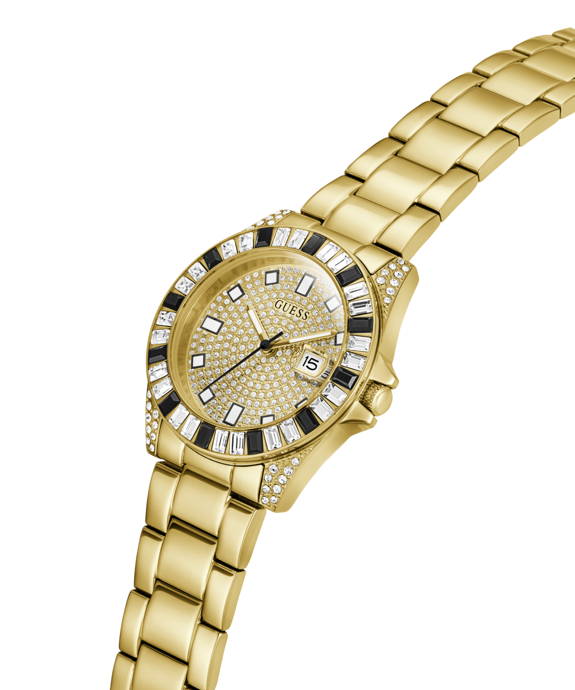 Guess Quarzuhr »OPALINE« Armbanduhr, Damenuhr, Edelstahlarmband, analog, Tag
