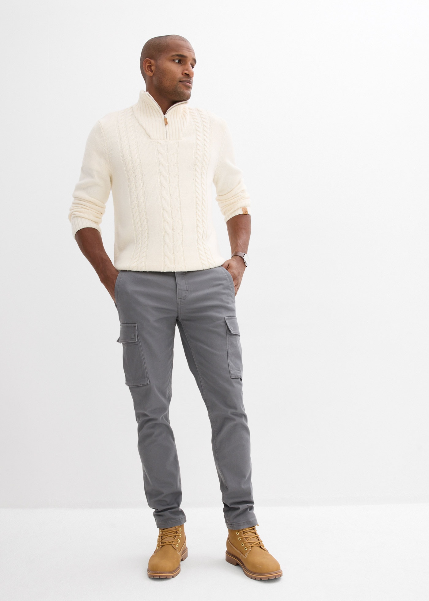 bonprix Stretch-Hose  aus Baumwolle und Elasthan, Regular Fit, gerades Bein