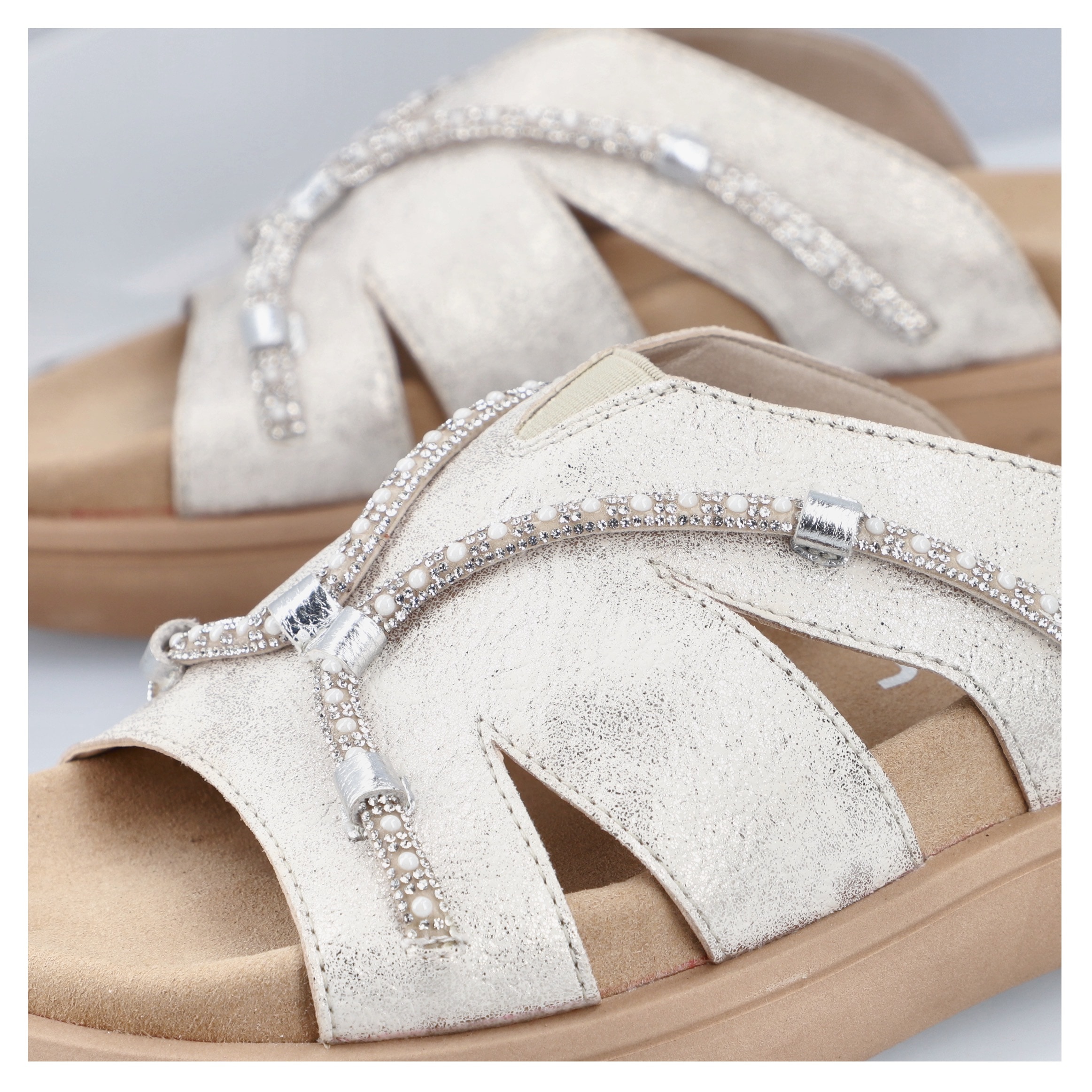 Rieker Pantolette, Sommerschuh, Schlappen, Hausschuh, Strandschuh mit Stretcheinsatz