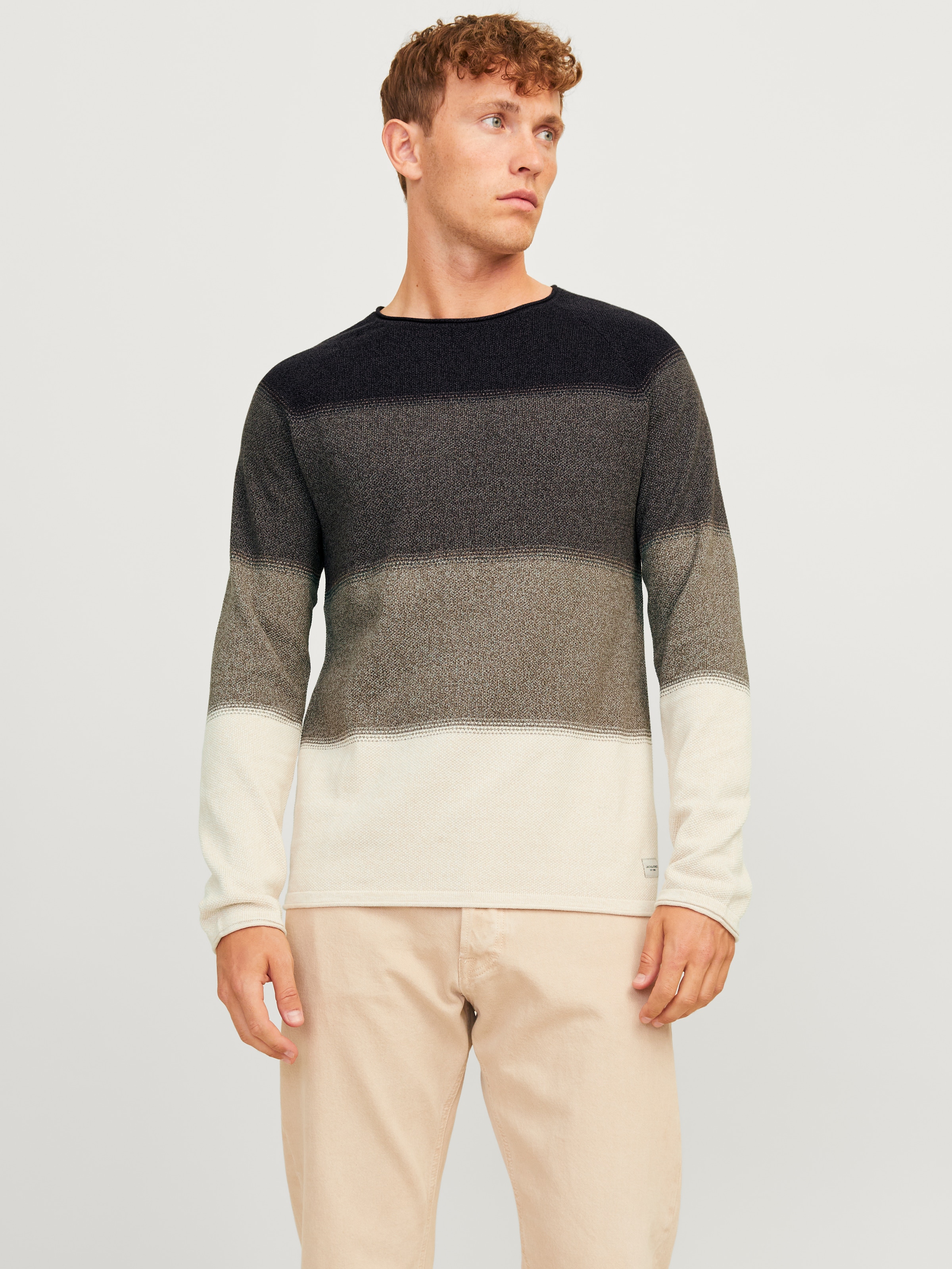 Jack & Jones »JJEHILL KNIT CREW NECK NOOS« mit Strukturstrick
