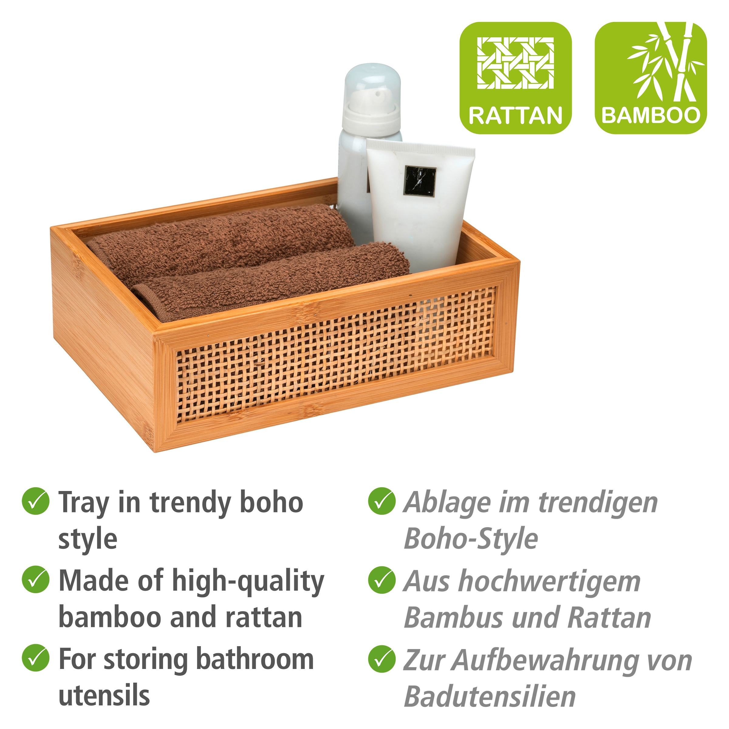 WENKO Badorganizer »Allegre«, (1 St.), aus Bambus und Rattan