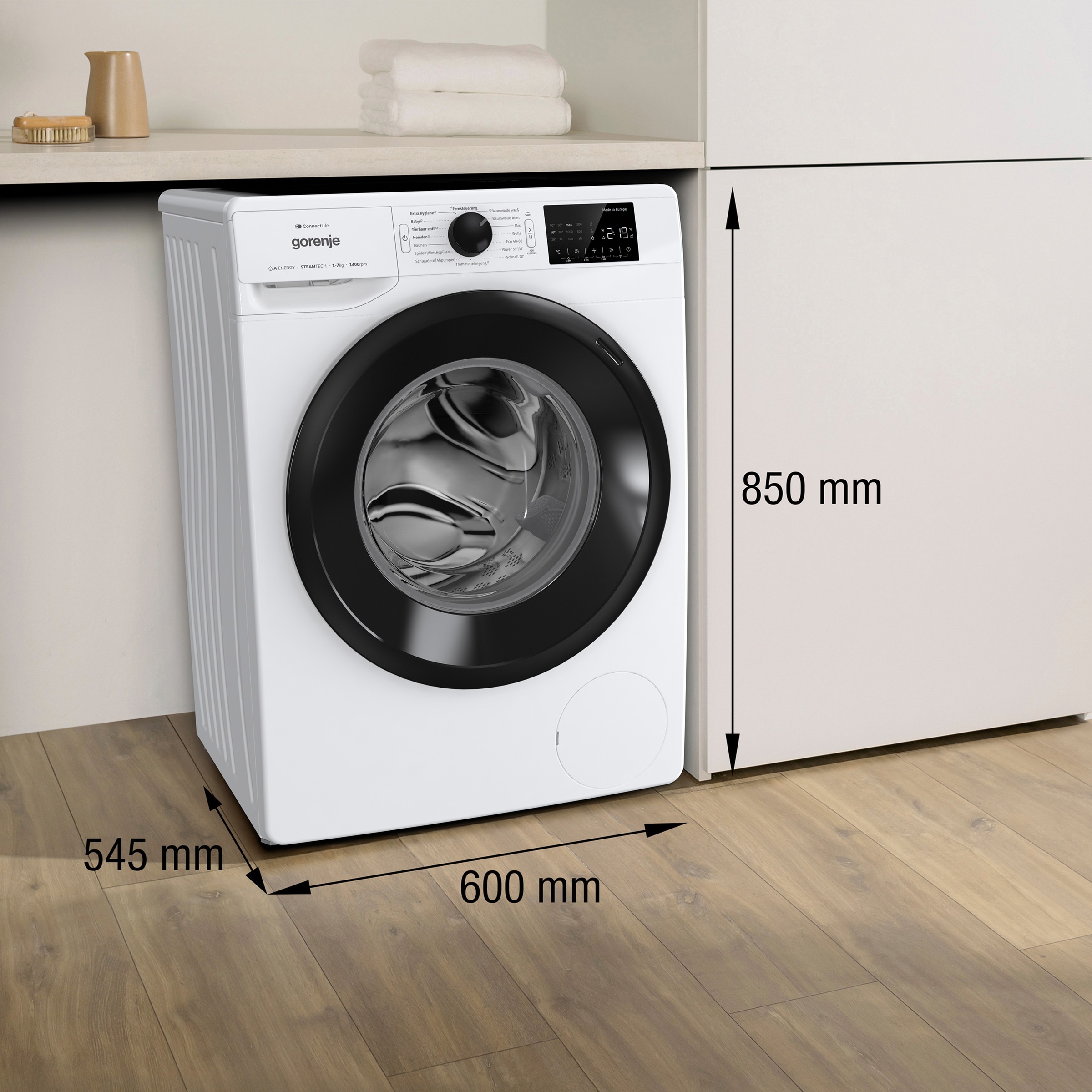 GORENJE Waschmaschine »WPNEI74A1TS«, 7 kg, 1400 U/min, Energieklasse A-10%