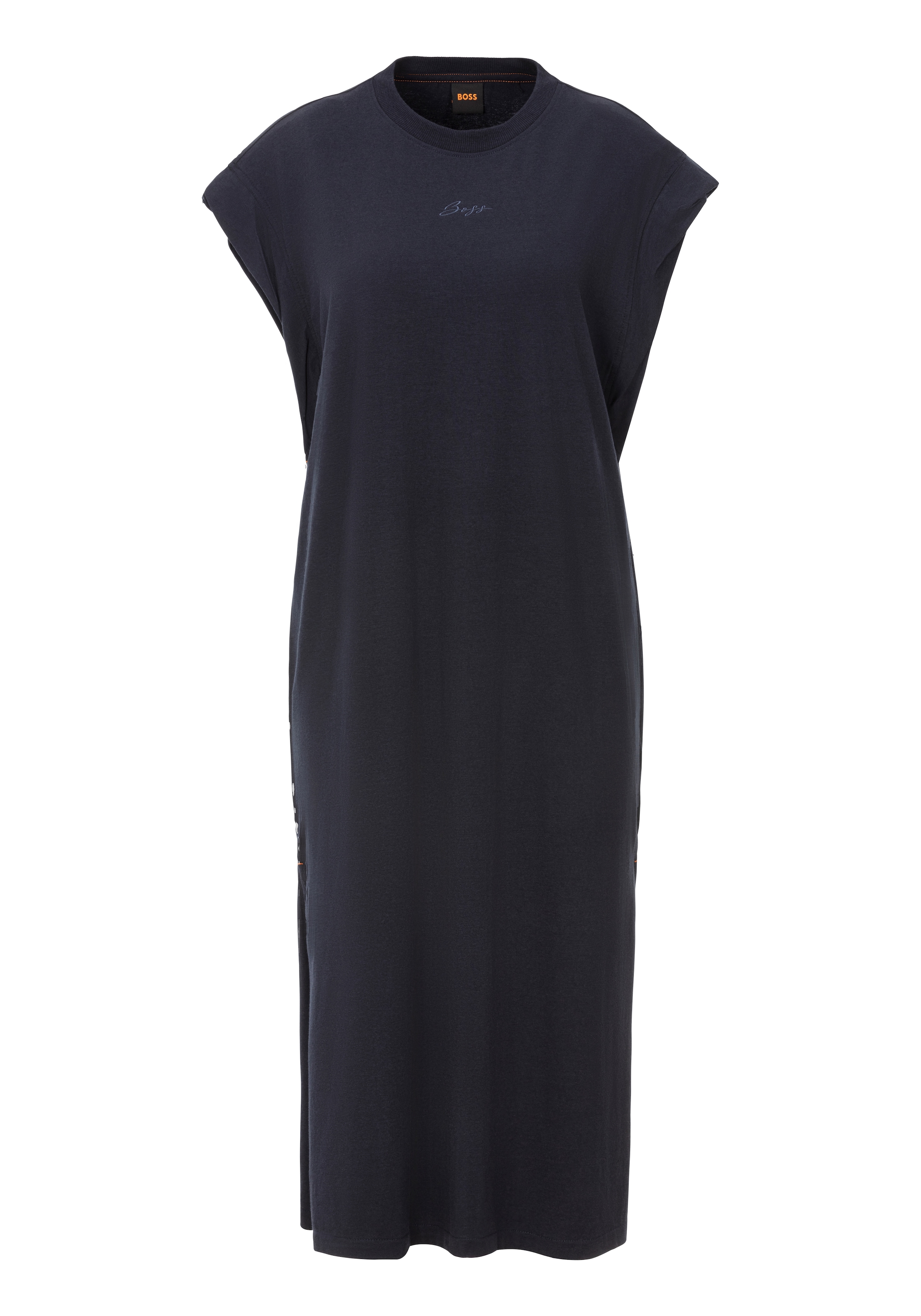 BOSS ORANGE Jerseykleid »Edress Premium Damenmode«, mit Schlitzen, Logoschriftzug