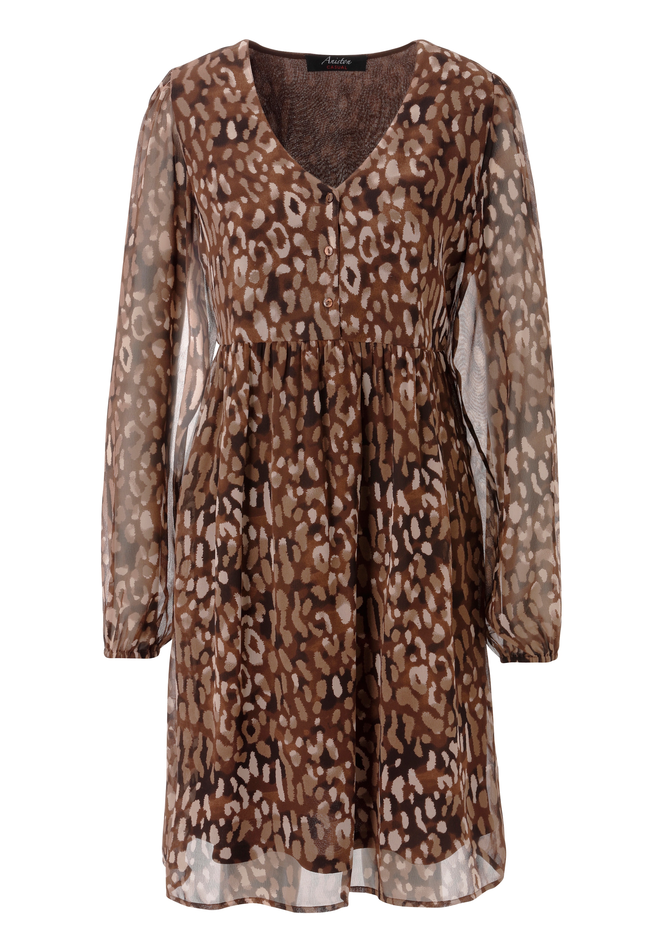 Aniston CASUAL Blusenkleid mit farbharmonischem Animal-Print - NEUE KOLLEKTION