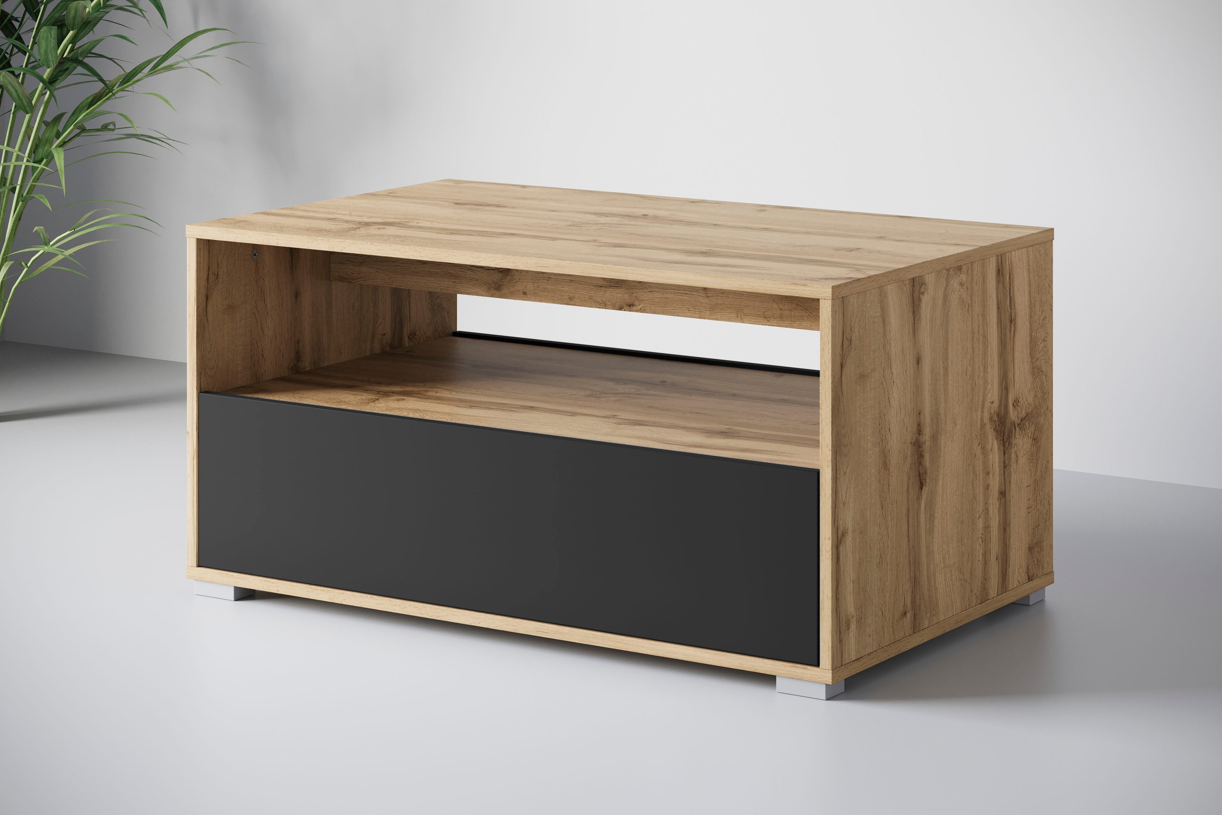 Home affaire Couchtisch "Kenia" 1 Stk. tlg. Rechteckiger Kaffeetisch, 90x55 cm, mit offenem und geschlossenem Fach