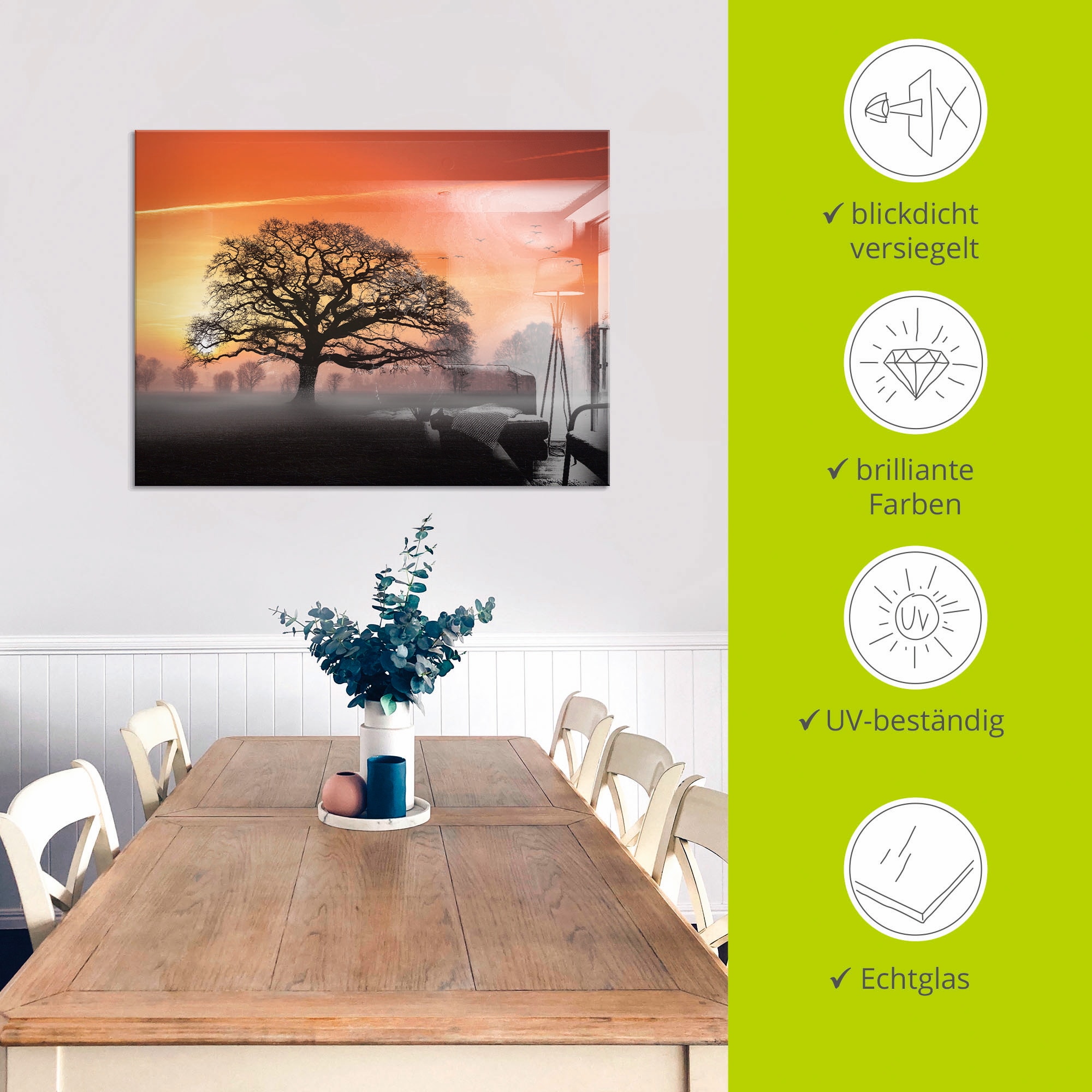 Artland Glasbild »Filigran und mehr...« Bäume 1 Stk. tlg. in verschiedenen Größen