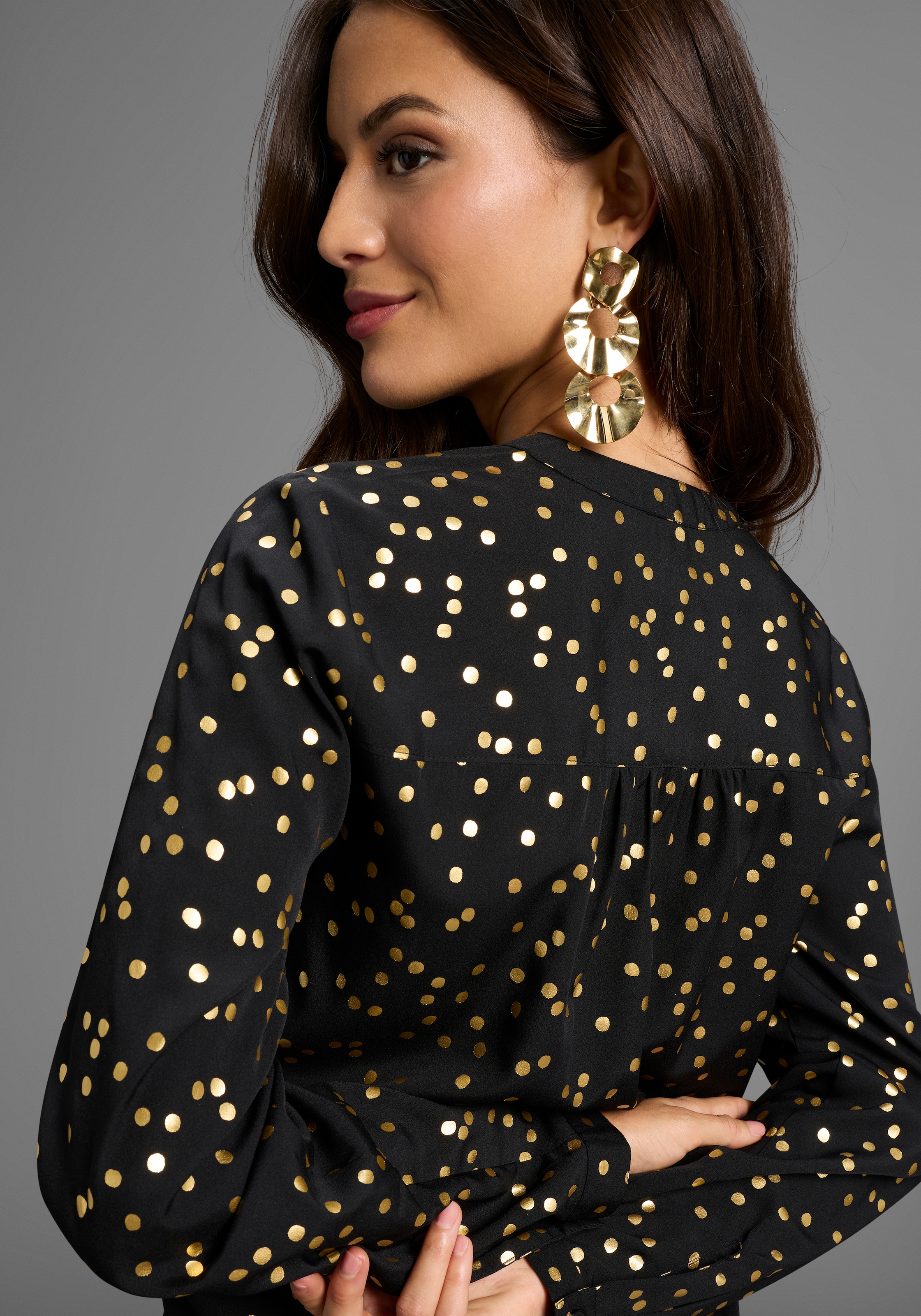 Laura Scott Langarmbluse mit Glitzerdruck