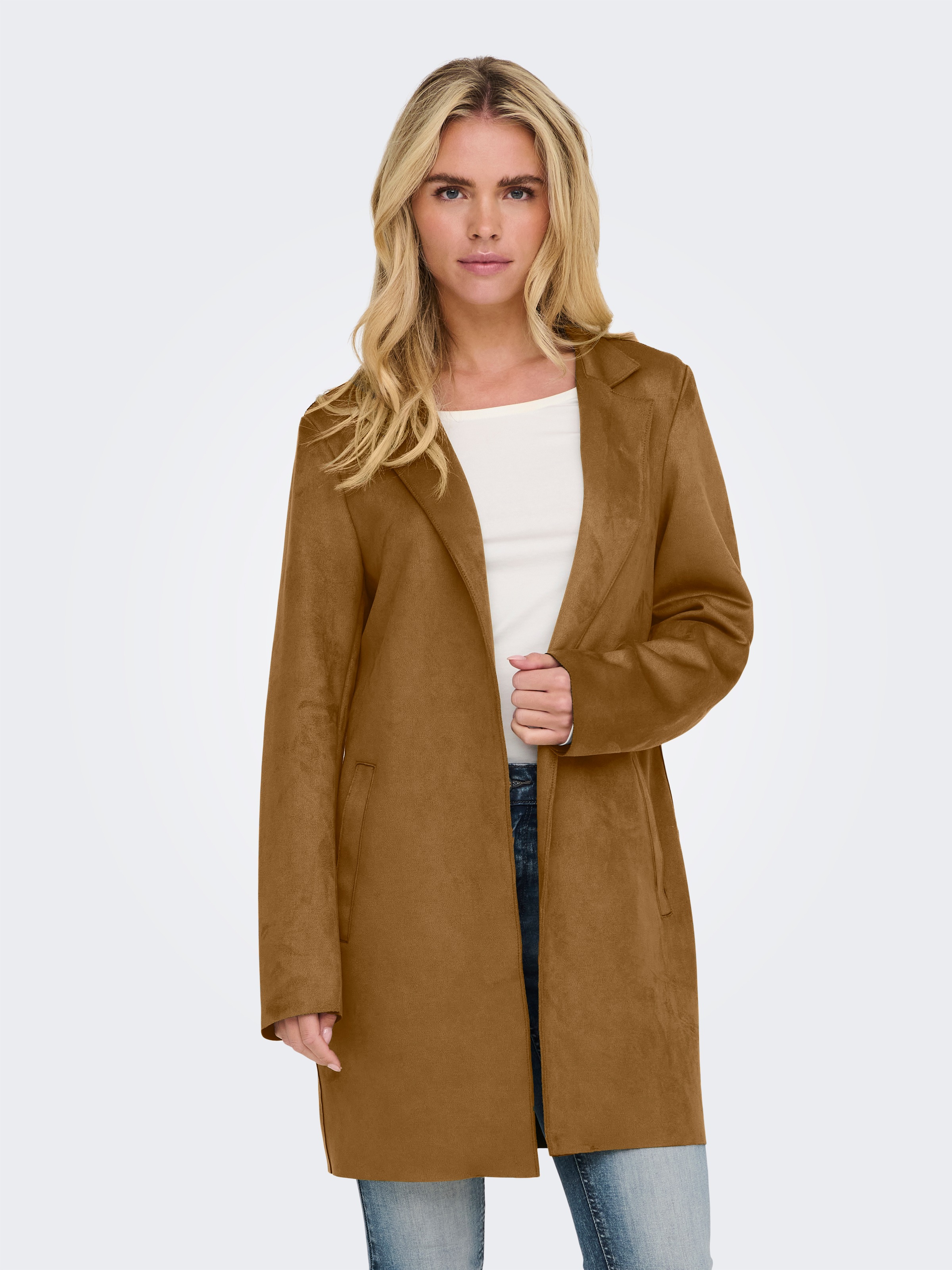 ONLY, Damen, »ONLSOHO FAUX SUEDE COATIGAN CC OTW«, Cognac, XS, Cognac, Blazermantel von ONLY