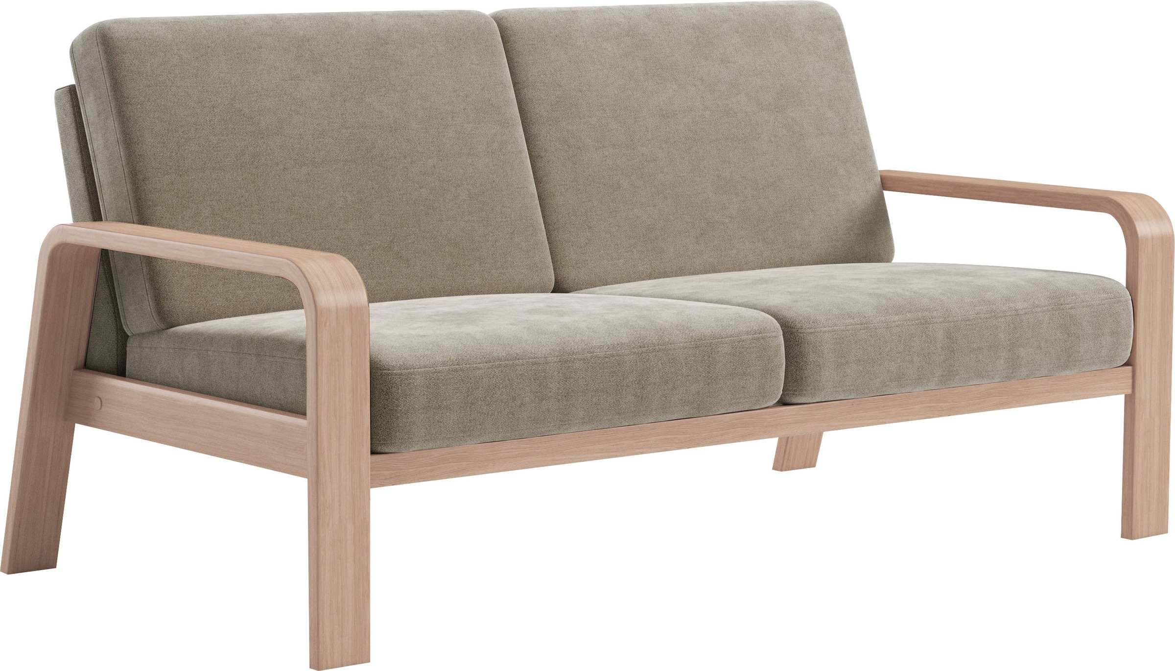 sit&more 2,5-Sitzer »Kolding«, Armlehnen aus Buchenholz in natur, verschiedene Bezüge und Farben