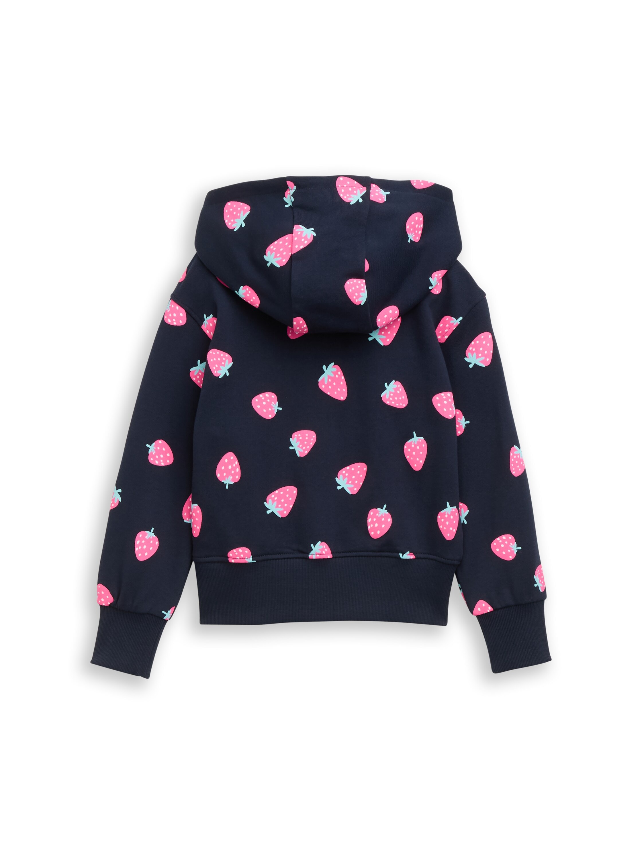 TOM TAILOR Kapuzensweatjacke mit Erdbeer-Allover-Print, für Girls