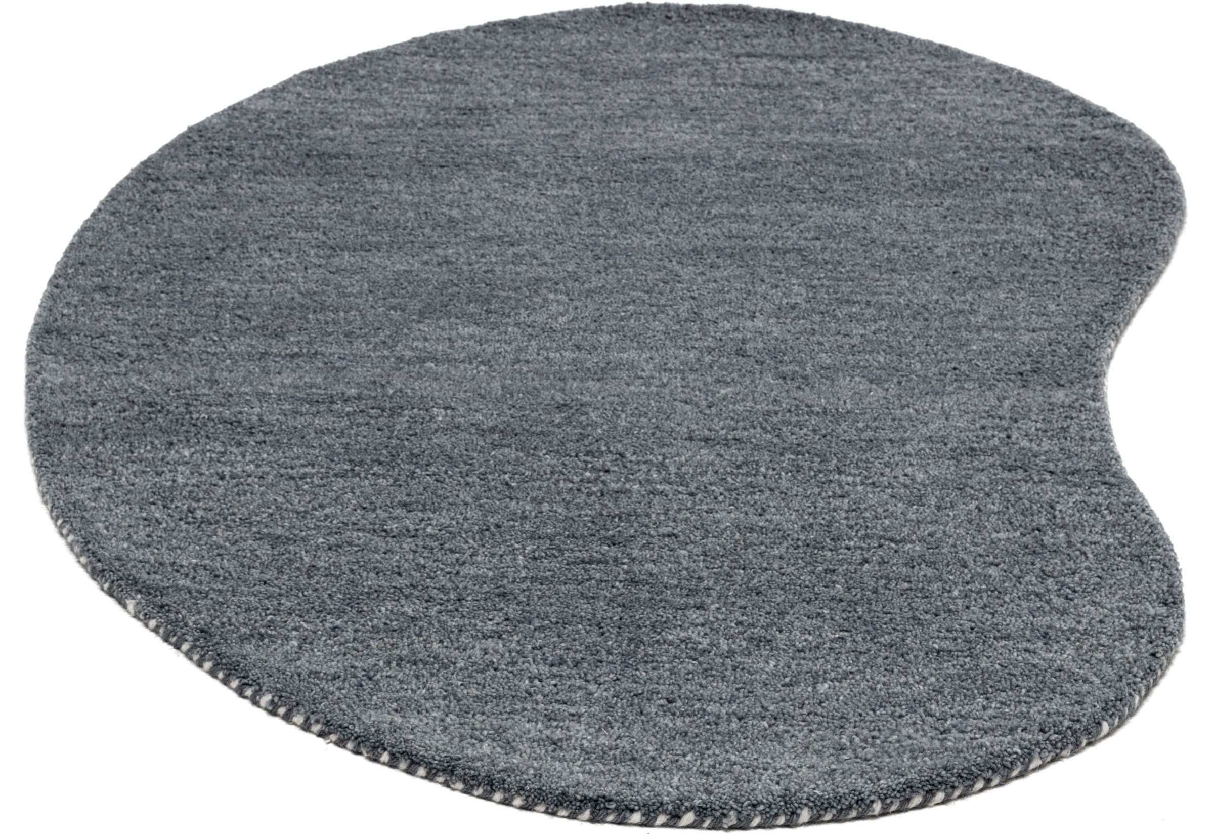 THEKO Wollteppich »Gabbeh Uni, Handweb Teppich, meliert, reine Wolle, handgewebt«, oval, 14 mm Höhe, Schlafzimmer, Wohnzimmer, Esszimmer, auch als Läufer, eckig oder rund