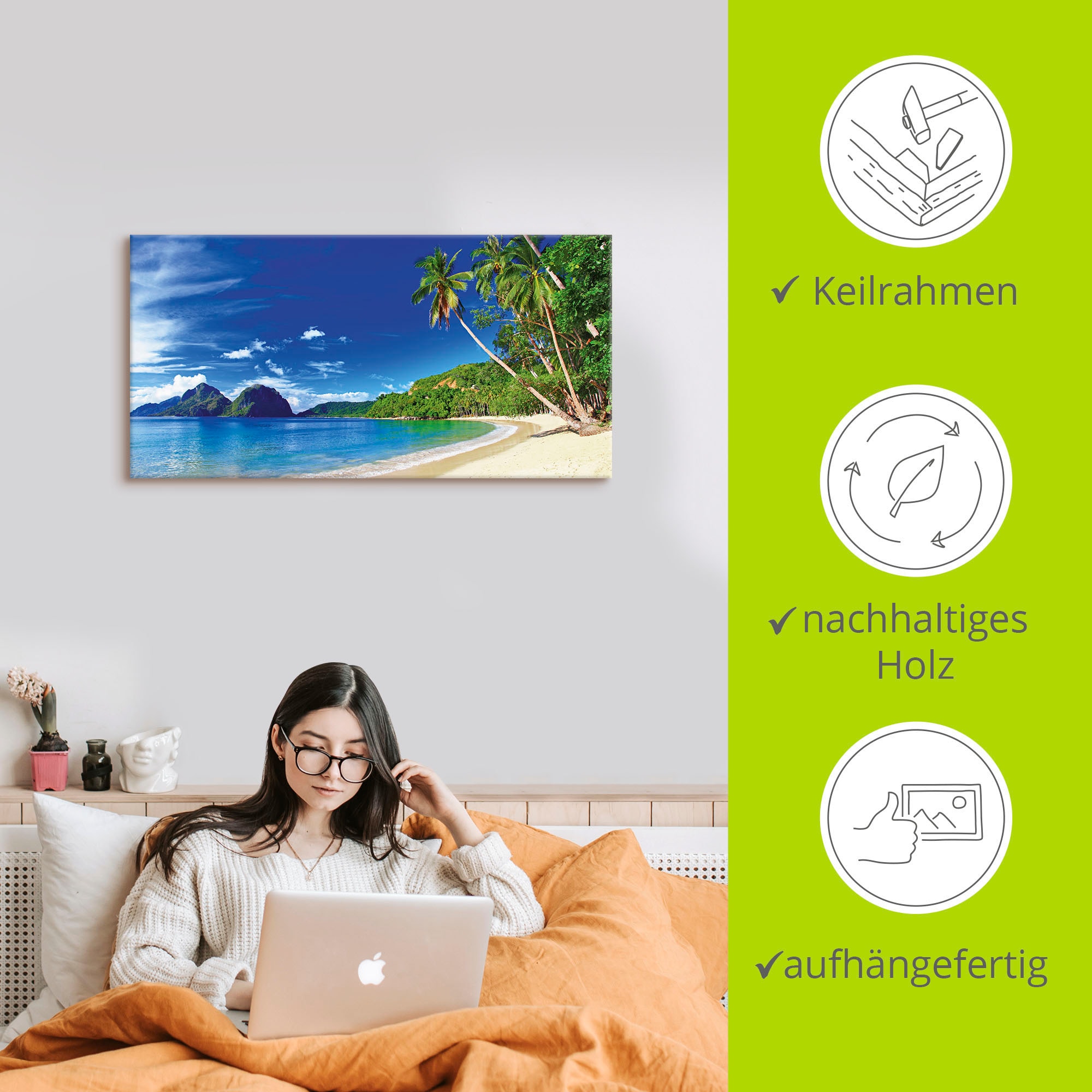 Artland Wandbild »Paradies«, Küste, (1 St.), als Leinwandbild, Poster, Wandaufkleber in verschied. Größen