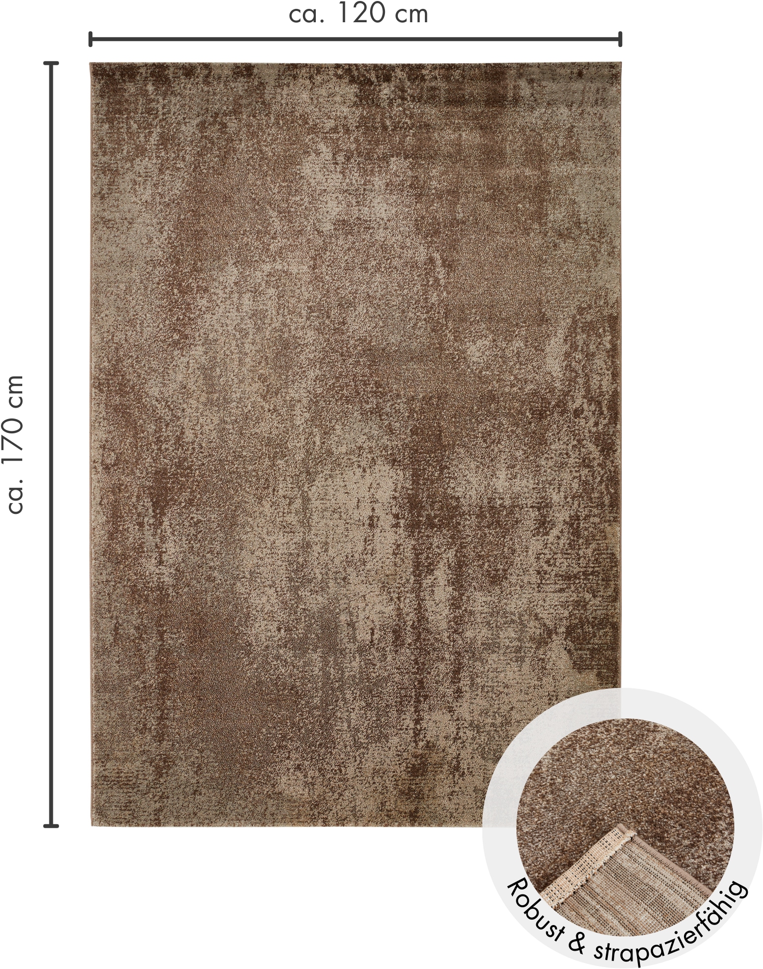 Andiamo Teppich »Luna«, rechteckig, 7 mm Höhe, Kurzflor, modernes Design, meliert