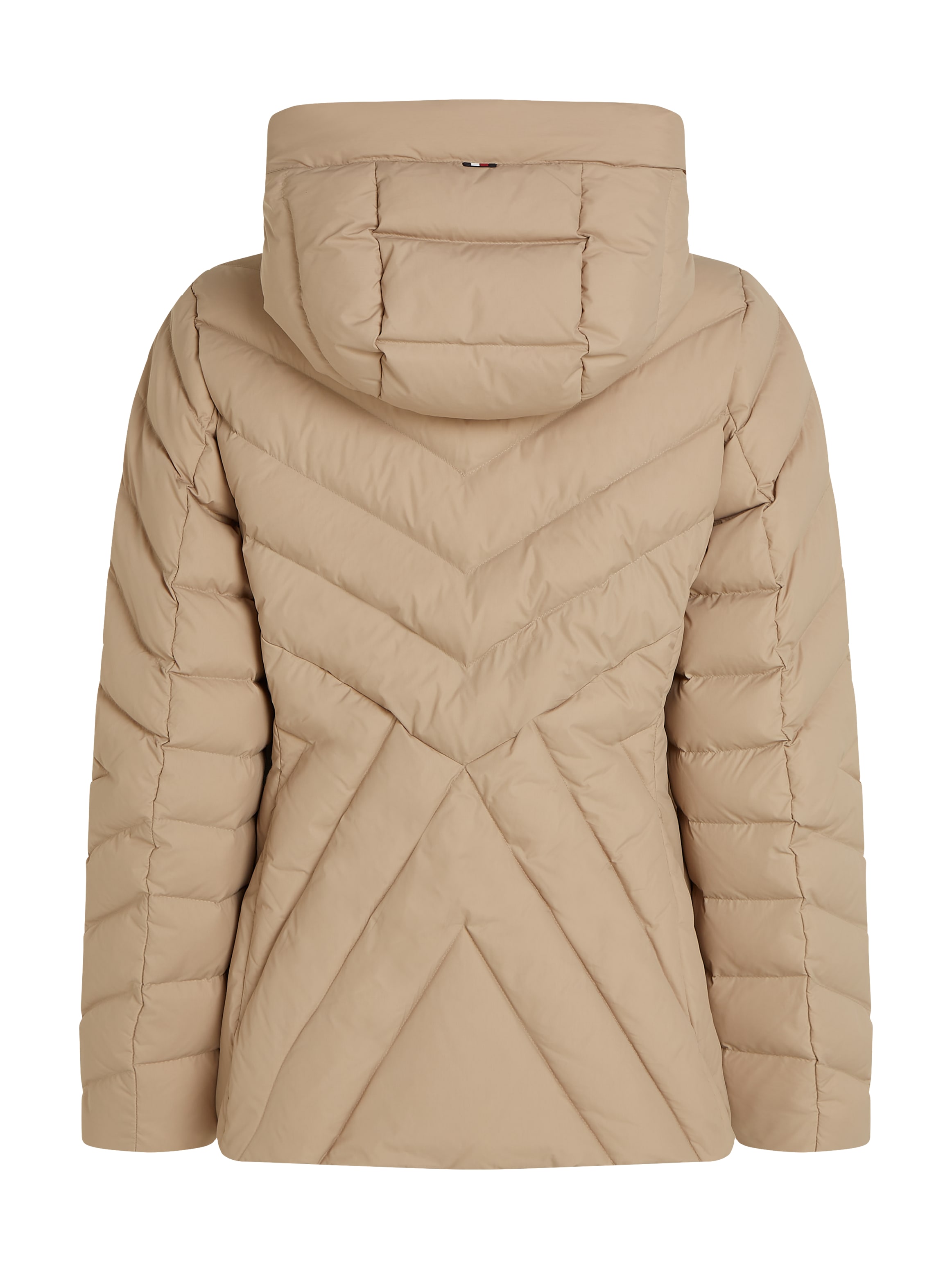 Tommy Hilfiger Steppjacke »CHEVRON MW PADDED JACKET«, mit Kapuze, mit mittelstarker Wattierung und Tommy Hilfiger Markenlabel