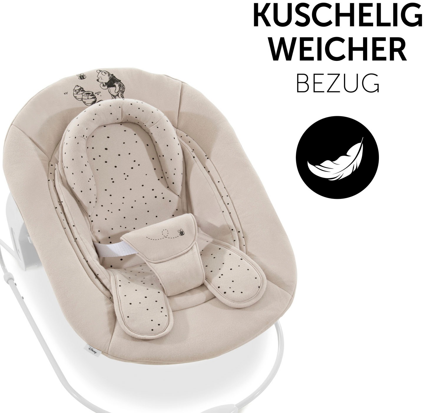 Hauck Hochstuhlaufsatz »Alpha Bouncer 2in1 Winnie the Pooh beige« bis, 9 kg, mit Wippgestell